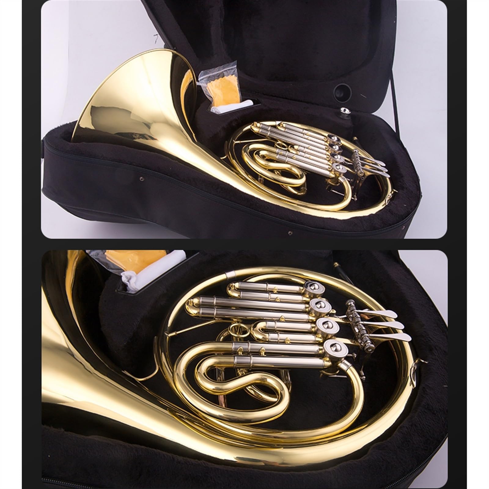 waldhorn instrument F-Taste Vier-Tasten-Einzel- Und Doppel-Anfänger-Profi-Prüfungsband Orchester-Leistungsniveau(Color:Double)