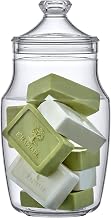 Amazing Abby - Beatrice - Acrylic Apothecary Jar (66 oz), Bathroom Canister, Decorative Jar, Vanity Organizer, Kitchen Storage, Candy Buffet, Wedding Display, BPA-Free and Shatter-Proof