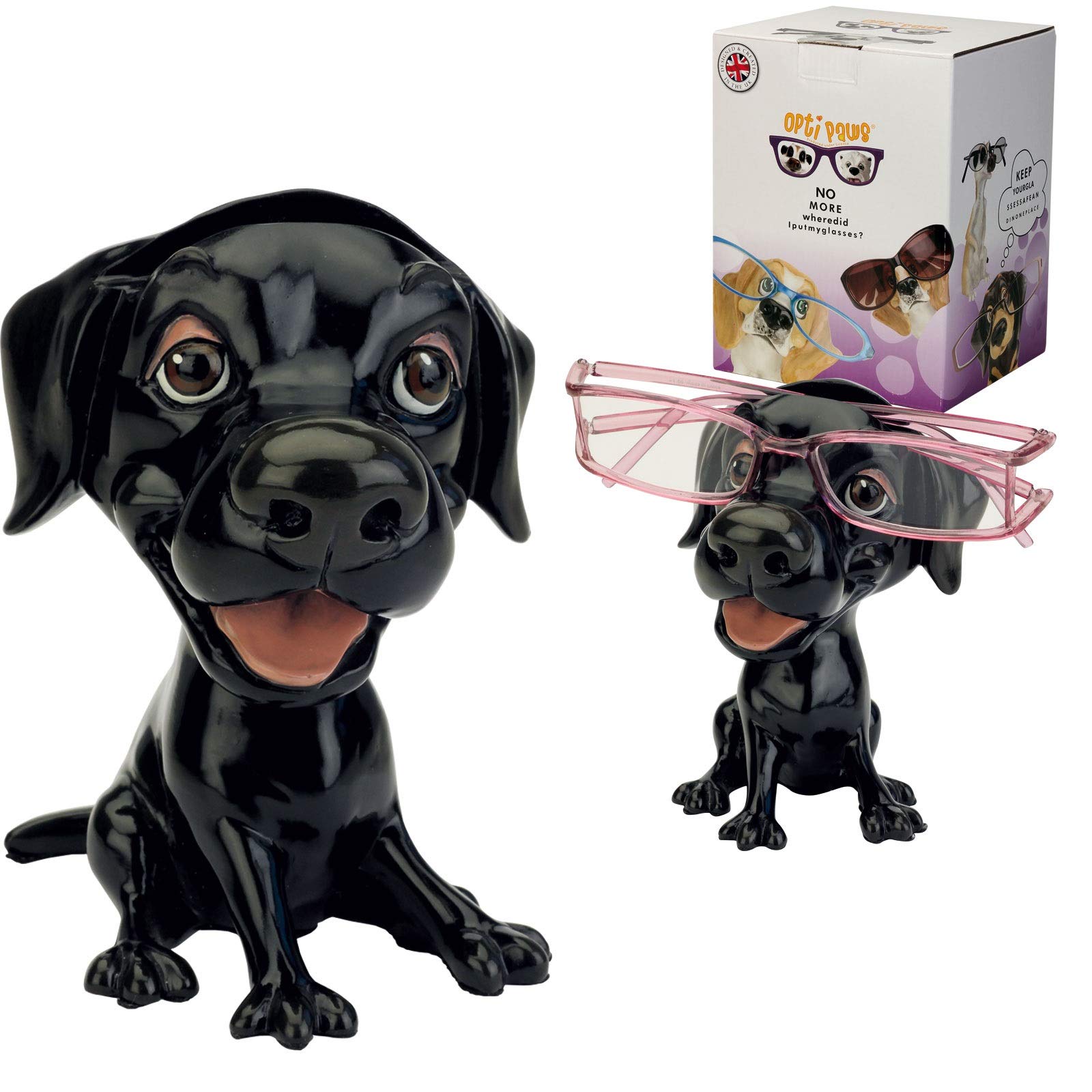 Arora 8013 Black Labrador OptiPaws Spectacle/Glasses Holder Design, Multicolour, One Size