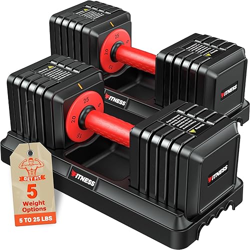 Miniatura 8 de Juego de 2 mancuernas ajustables, 1 juego de mancuernas ajustables para mano, mancuernas 5 en 1/10 en 1 con mango de textura antideslizante, juego