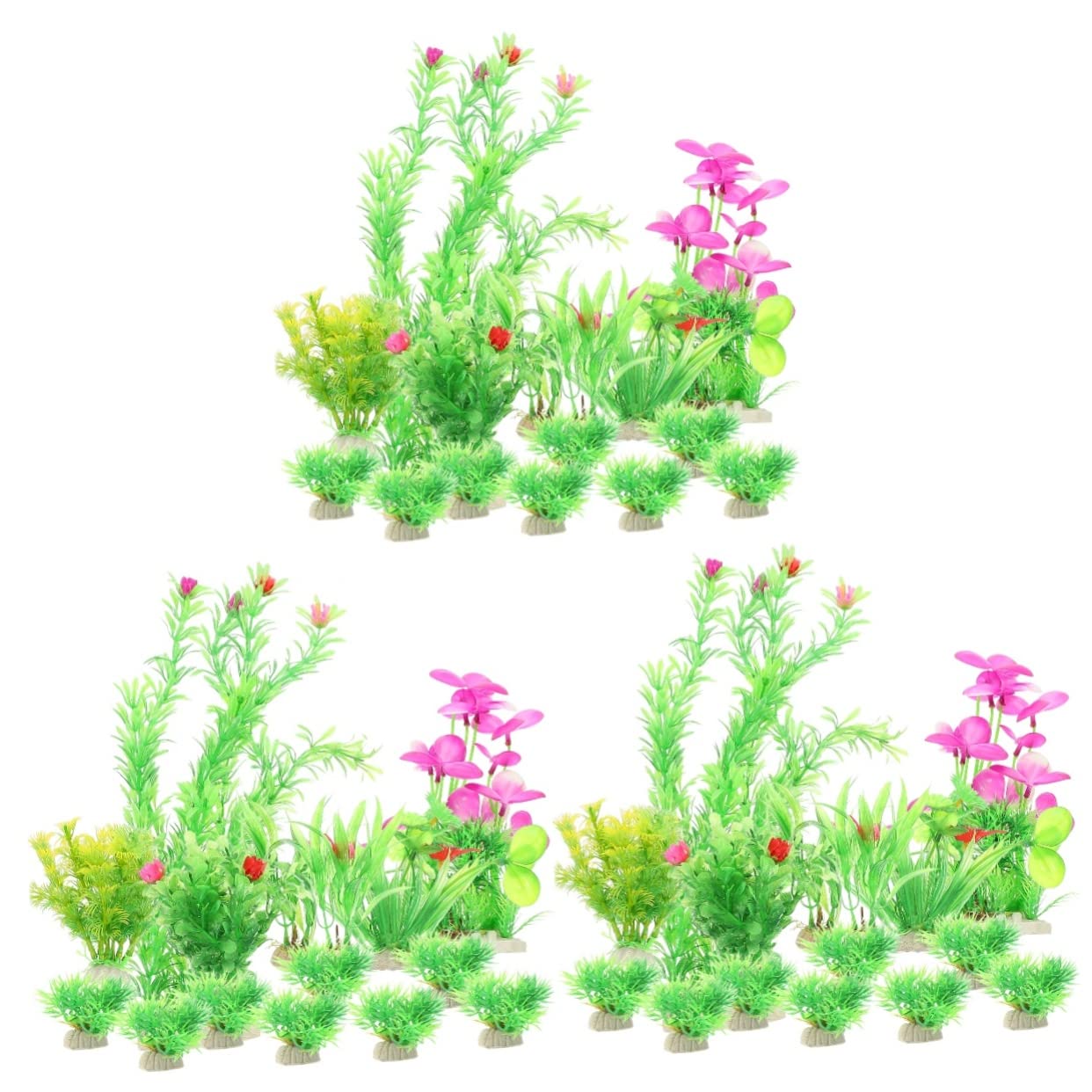BESPORTBLE 45 Piezas paisajismo del Acuario Fake Plants decoración Escritorio Planta Artificial Plantas de Acuario flotantes Ornamento Plantas Falsas de Acuario doméstico Planta Falsa