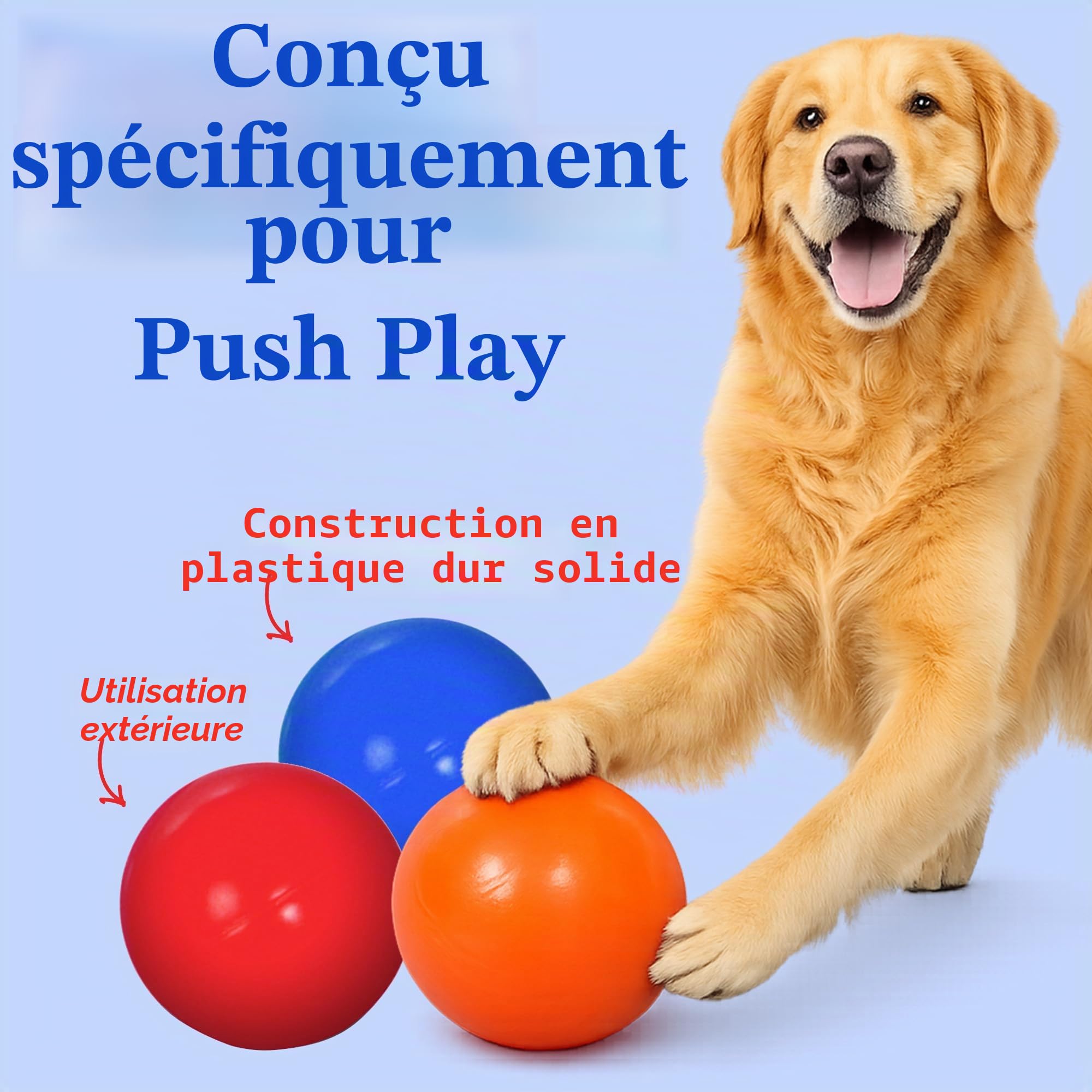 Doggie Dooley Balle pratiquement Indestructible pour Chiens, 35,6 cm (Les Couleurs Peuvent Varier