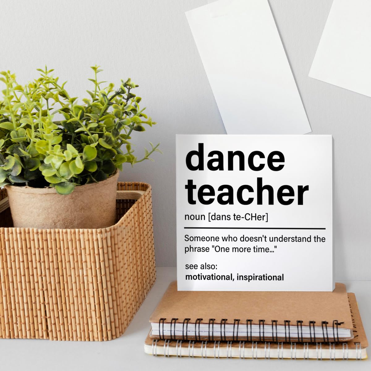 Dance Teacher Appreciation Gifts, Thank You Dance Teacher Gift Dance Instructors Dancer Christmas Birthday Teacher's Day Retirement Gift, Dance Teacher Definition, Wooden Box Sign Desk Decor