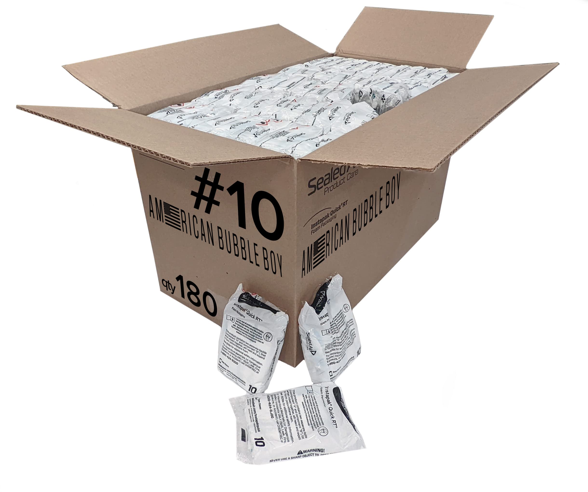 American Bubble boyInstapak Quick RT Packing and Shipping Solution (#10 (15”x18”), Quantity 180) - American Bubble Boy
