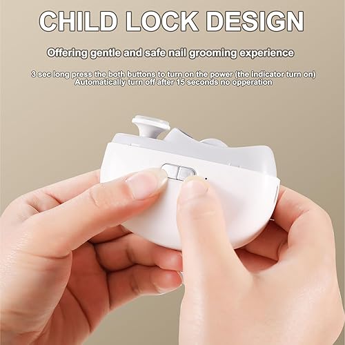 Miniatura 6 de Cortaúñas para bebés, 2 en 1, lima de uñas eléctrica para niños, niños pequeños, amoladora de uñas de bebé recargable suave con 2 modos de