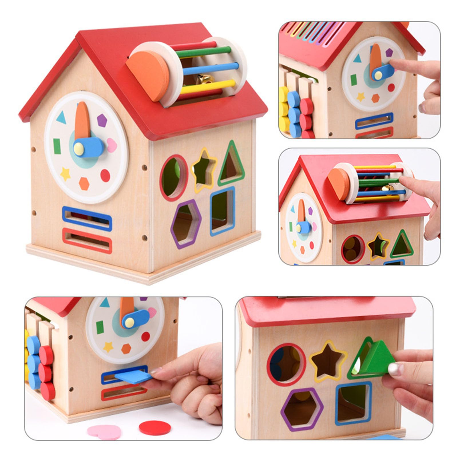 Mehrzweck-Aktivitätshaus-Spielzeug, sensorisches Lernspielzeug | Formen-Sortierbox, Spielzeug für Kleinkinder Weisheitshaus, Lernspielzeug Uhrzeit
