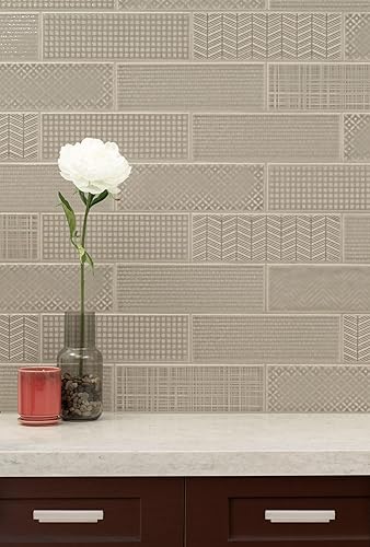 Miniatura 8 de M S International Urbano Warm Concrete 3D Mix - Azulejo de metro de cerámica brillante para baño, cocina, pared decorativa y ducha