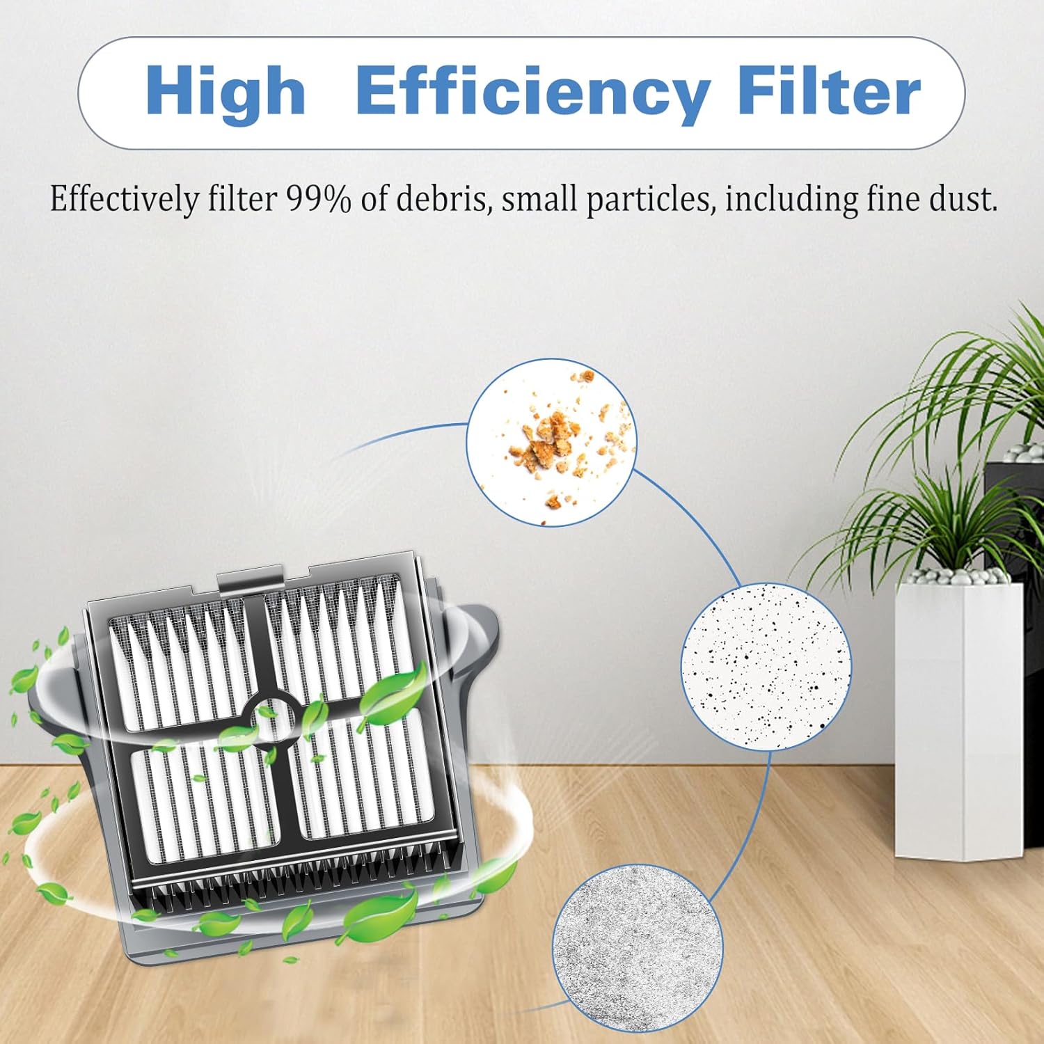 Replacement Brush Rollers and Filters Compatible with Tineco S5 Serise Cordless Wet Dry Vacuum Cleaner, Accessories inclue 3 Filters & 3 Brush Rollers, Efficient Replacement Part for Clean Floors (6)