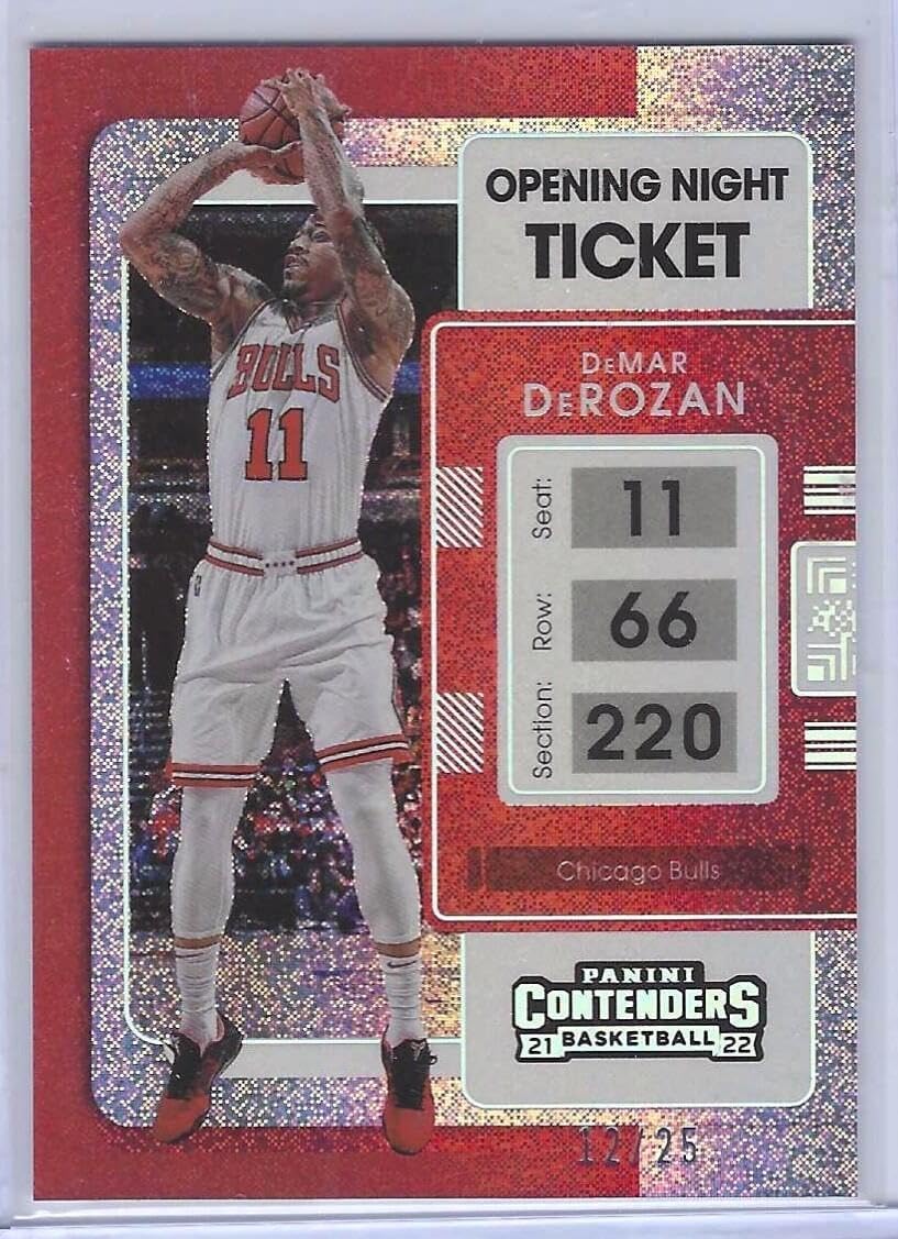 Demar Derozan 2021-22 Panini Contenders Opening Day Ticket Sparkle #d 12/25 - Basketball Cards