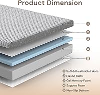 Vista 4 de Colchón plegable, tapete de espuma viscoelástica de 3 pulgadas para invitados, colchón portátil de triple pliegue para sala de estar/camping, funda