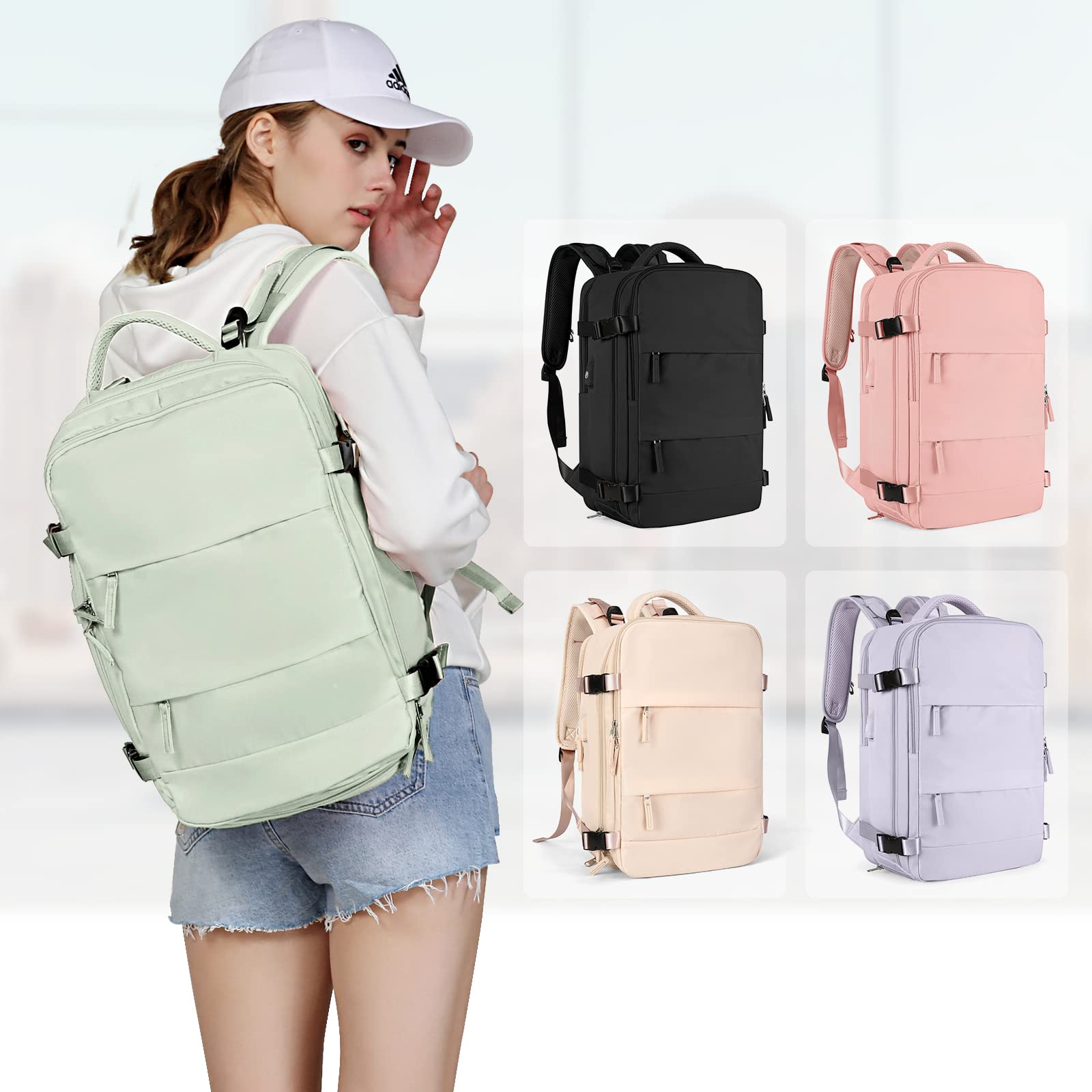 BJLFS Borse da Cabina per Ryanair 40x20x25 Bagaglio a Mano Zaino Borsa Zaino da Viaggio, Zaino da trekking,Zaino Easyjet 45x36x20,Zaino Casual per laptop da 14 pollici per scuola