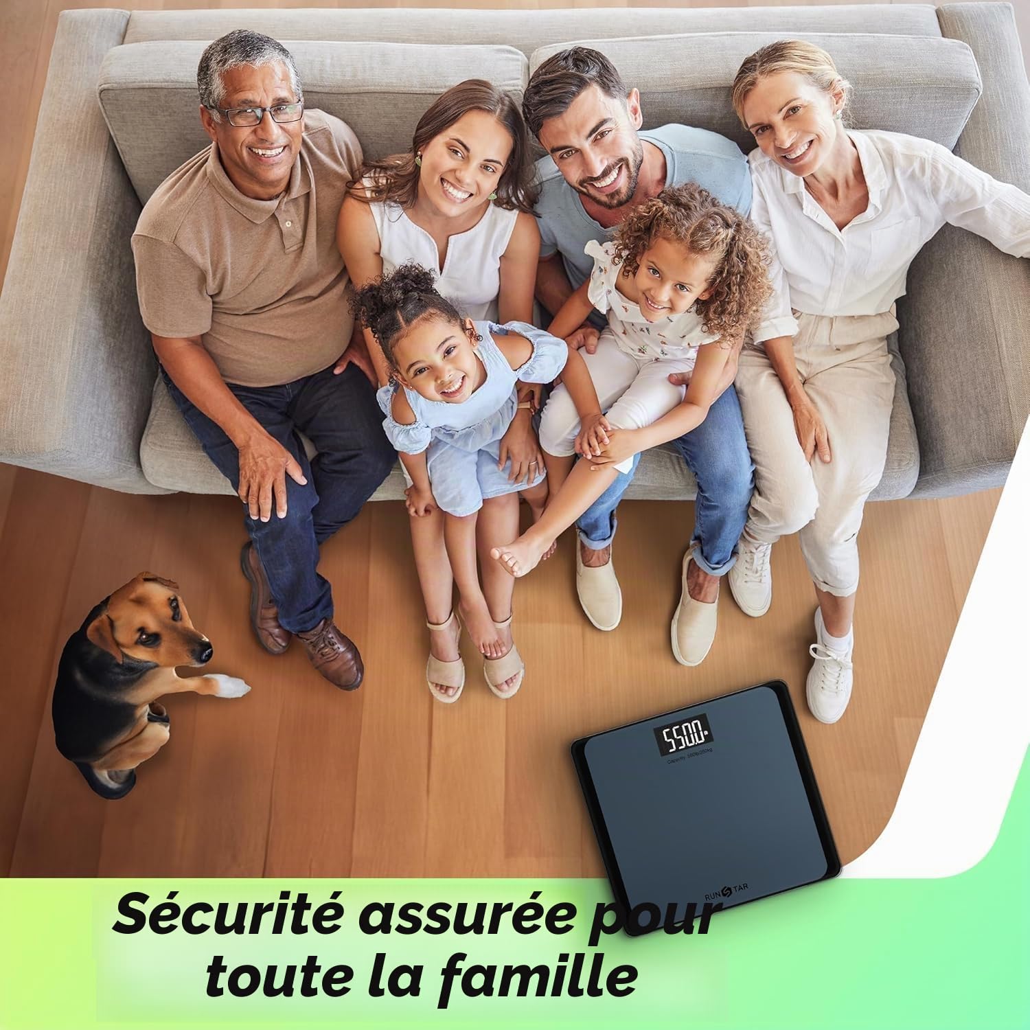 Balance Personne Numérique 550lb avec Plateforme Ultra-Large et Grand Écran LCD, Haute Précision