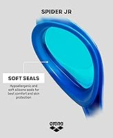 Vista 5 de ARENA Gafas de natación unisex para jóvenes Spider Junior para niñas y niños de 6 a 12 años, lentes sin niebla, correa fácil de ajustar, sin fugas