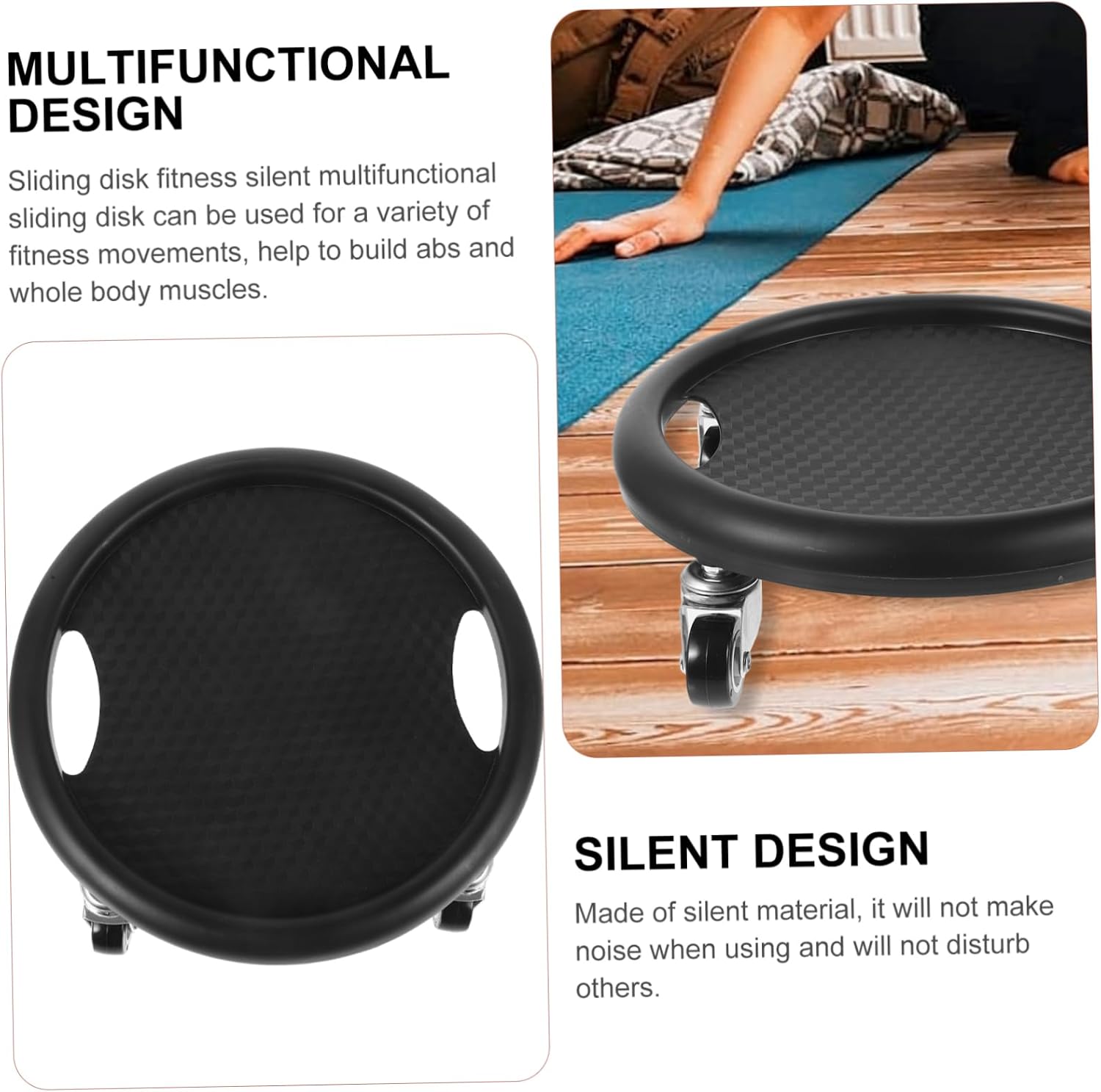 Abdominal Exercise Sliding Disc with Knee Cushion Low-Impact Fitness Equipment for Non-Slip Surface Durable Material for Home Workouts