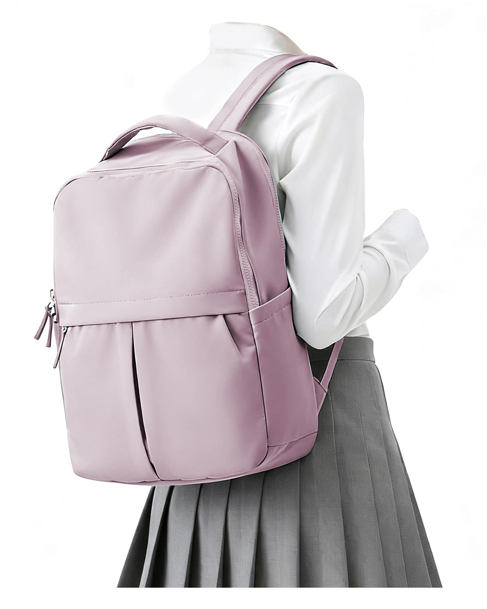 suratio Small Laptop Backpack for Women - 14 Inch Laptop Compartment, Lightweight Waterproof Travel Backpack for College, Work, Purple