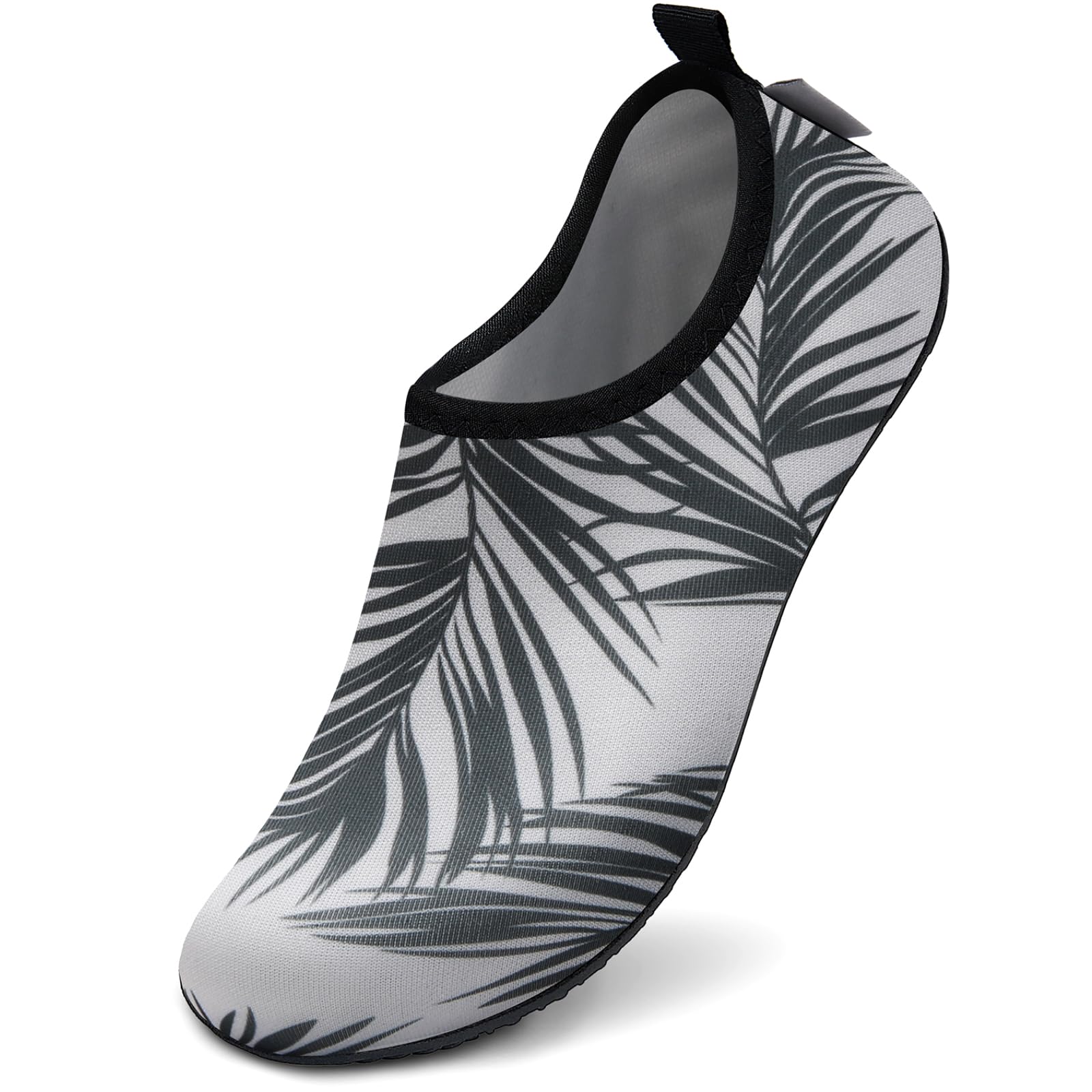 WateLves Water Shoes for Womens Mens Barefoot Quick-Dry Aqua Socks for Beach Swim Surf Yoga Exercise (Palm Leaves, 36/37)