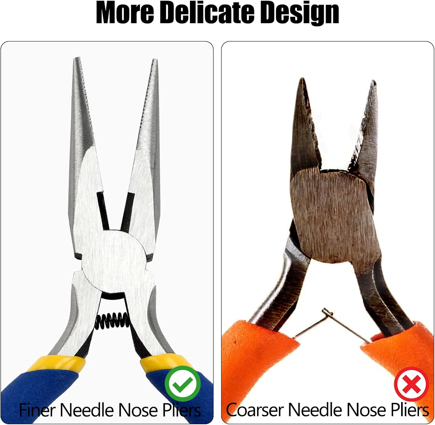 5 Inch Needle Nose Pliers Set, 6 Pack Small Needle Nose Pliers, Jewelry Pliers Set, Long Nose Pliers with Wire Cutter, Mini Needle Nose Pliers for Jewelry Making and Wire Bending (Blue) - Image 5