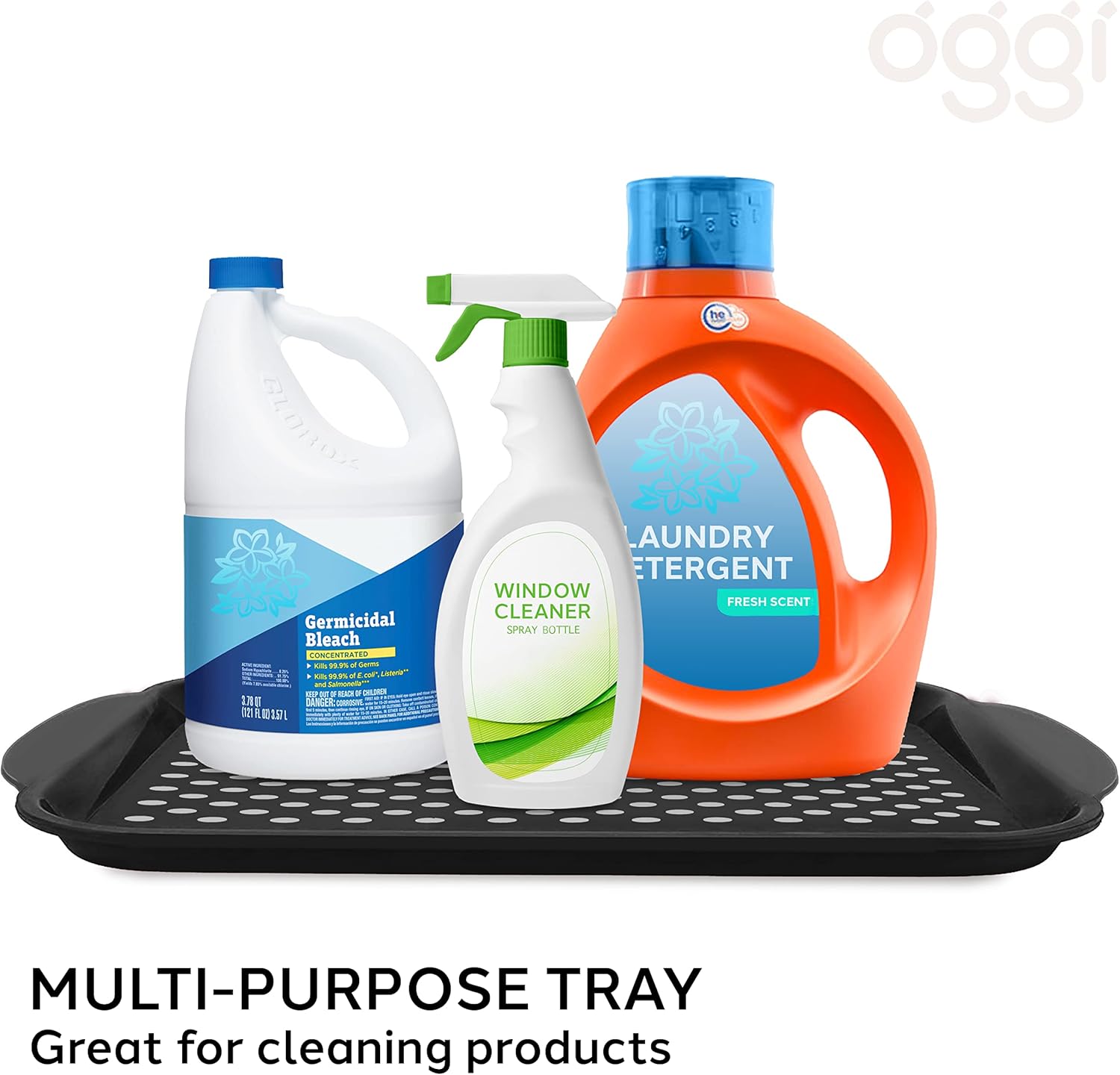 Oggi OGGI Anti Slip Serving Tray with Handles- Black Rectangle Tray - Ideal Tray for Eating, Breakfast Tray, Food Tray, Appetizer Tray, Serving, 17.5 x 11.5 (5504.3) : Everything Else