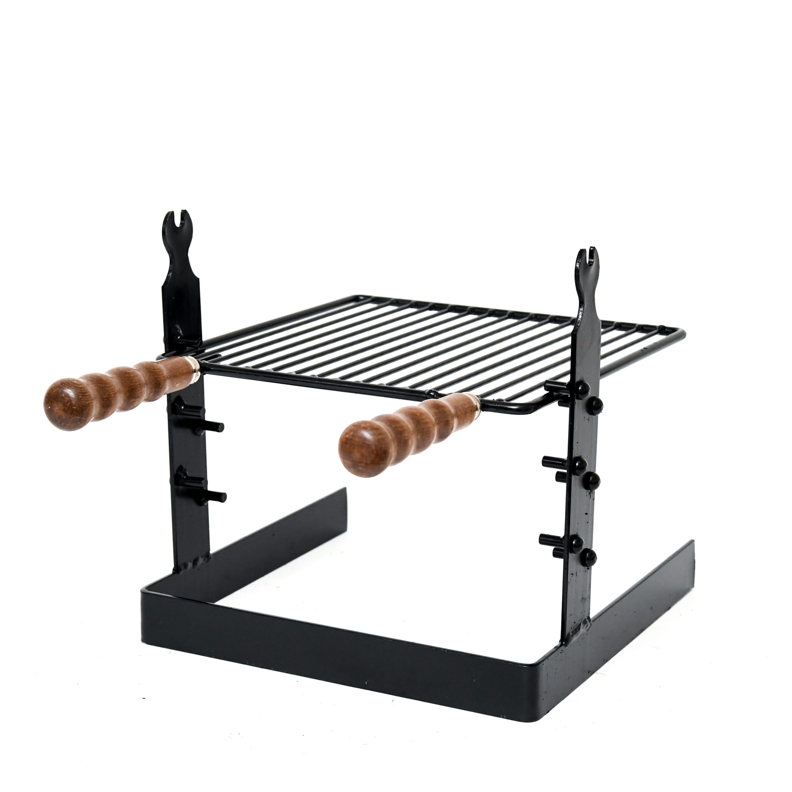 Griglia In Ferro Battuto Regolabile - 30x30 Cm, Manici, 3 Altezze, Made In Italy - Foto 8