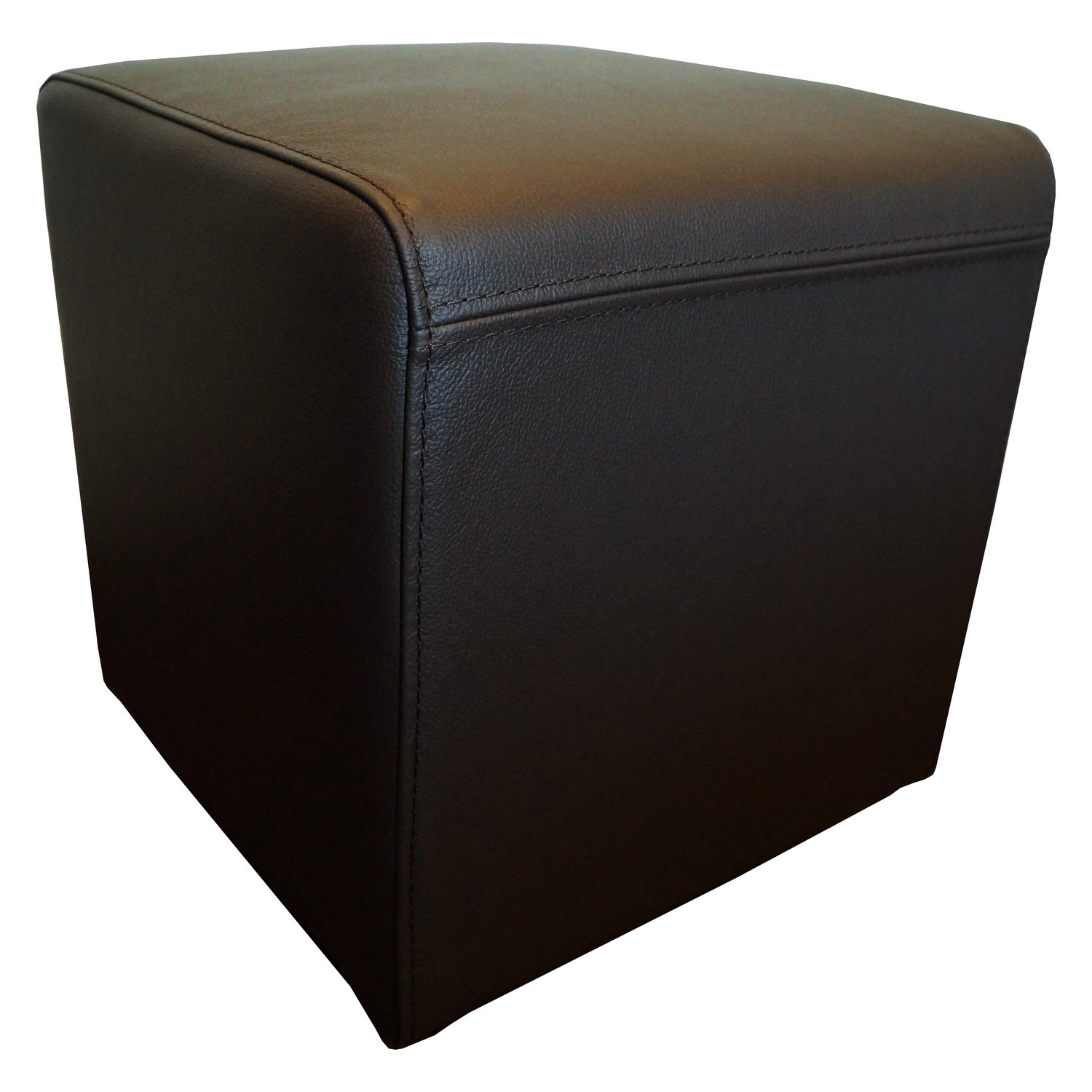 Quattro Meble Dunkelbraun Echtleder Hocker 40x40x40cm Sitzhocker Rindsleder Sitzwürfel Fußhocker Polsterhocker Echt Leder Puff