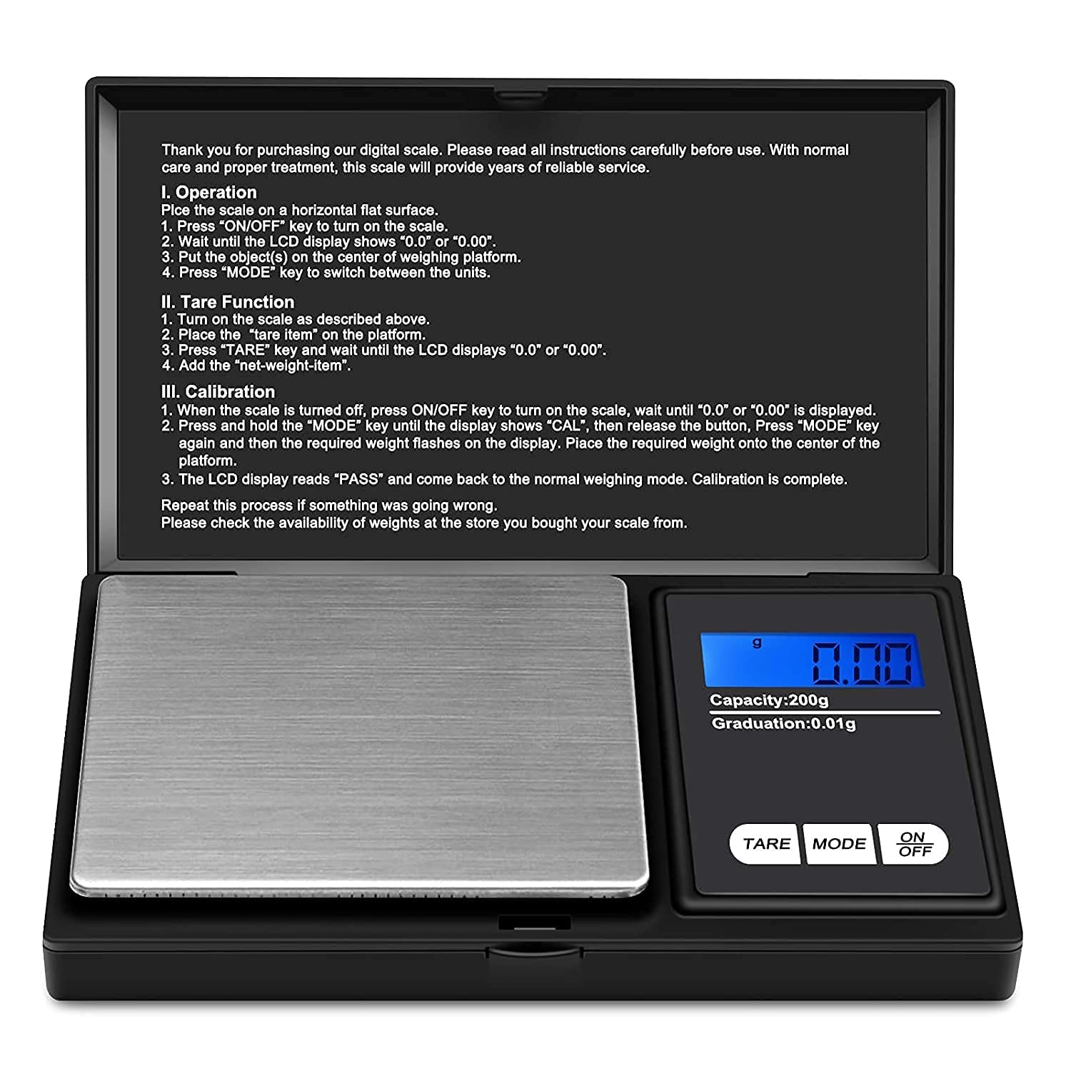ATHA Mini Digital Pocket Jewelry Weighing Scale | Plastic Gold/Jewellery Mini Digital Weighing Machine (500 g x 0.1 g, Black/Silver)-image-27
