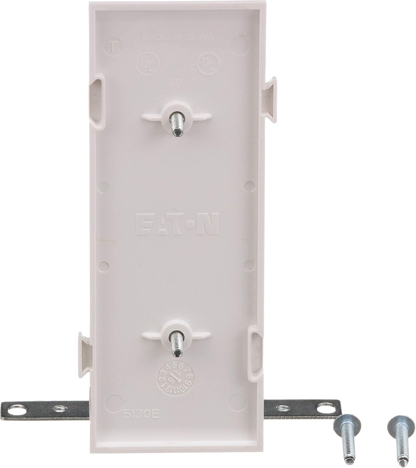 Eaton STC14W Polycarbonate 1-Gang Blank Sectional Mid Size Center Wall Plate, White