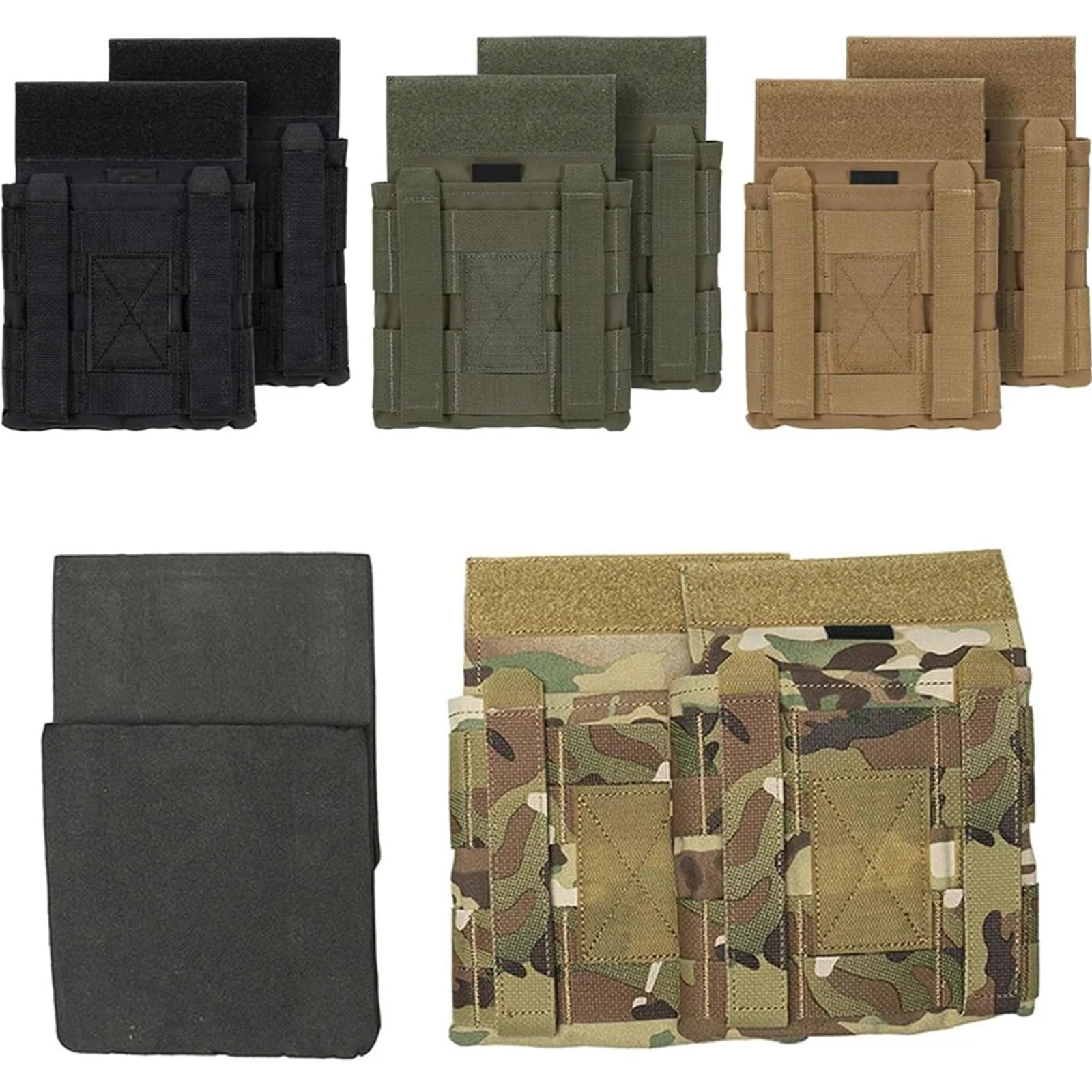 Paquete De 2 Bolsillos Laterales Tácticos para Placas 6x6 Bolsillos Laterales MOLLE para Placas para Portaplacas JPC2.0 – Equipo De Protección para Airsoft Y Caza