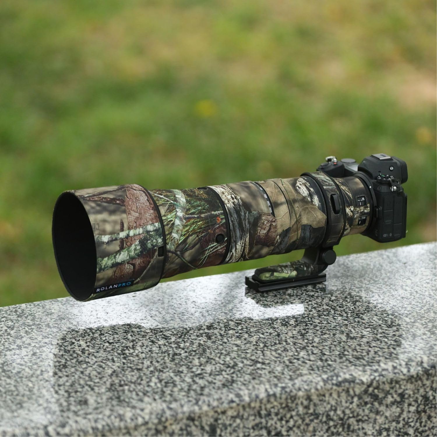 Rolanpro Funda para Nikon Z 180-600 mm F/5.6-6.3 VR Coat Guns Case Clothing, #23 Brown Jungle Impermeable, Exterior, Protector