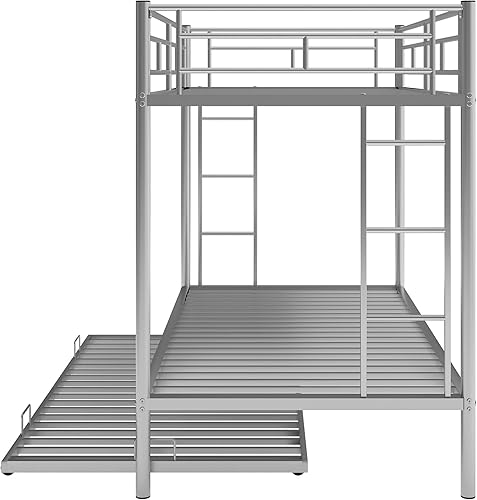 Miniatura 5 de Bellemave Litera individual sobre cama individual con nido, marco de cama de metal con escalera y rieles de seguridad para niños, niñas, niños,