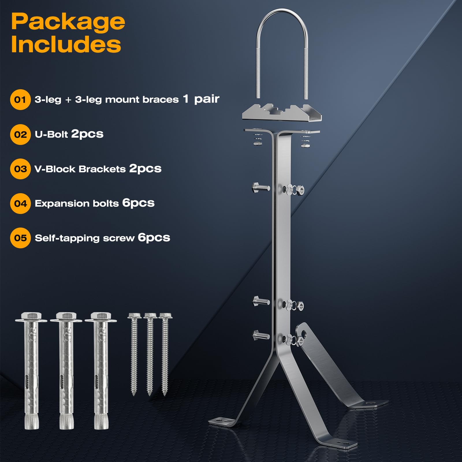 A Pair of SS304 antena ścienna 40 cm wysoki słup Heavy Duty Pole or Pole Attachment for Satellite Bowl/DVB-T2 radio antena/antena LTE / parasol