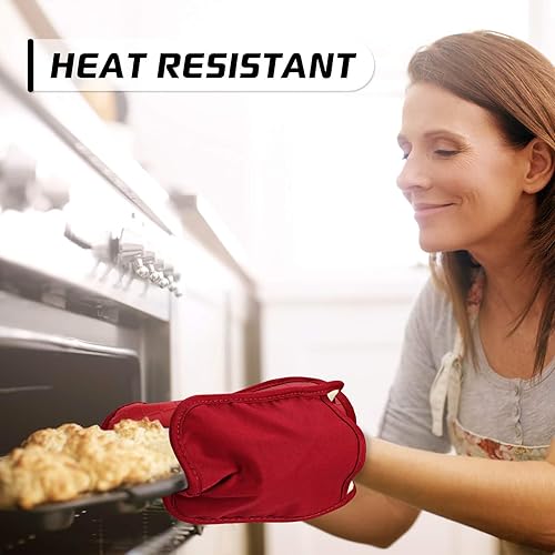 Miniatura 4 de HOMWE Soportes de silicona para ollas de cocina, juego de 2 salvamanteles, resistentes al vapor y al calor, almohadillas calientes para manos y