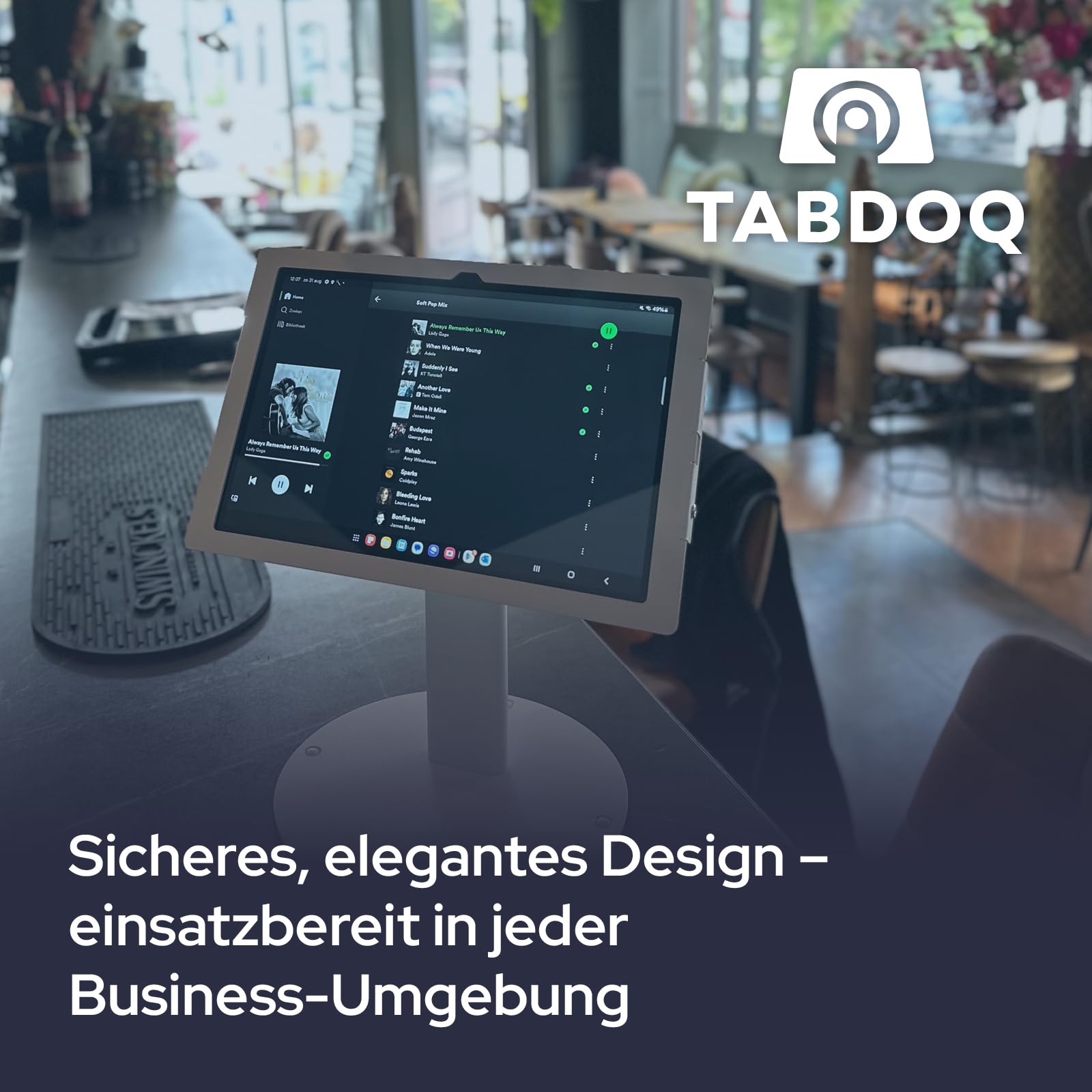 Lite freistehende Tablet Tischhalterung | dreh- & neigbar | Tablet Ständer mit beschwerter Basis für Tresen & Schreibtische | kompatibel mit Samsung Galaxy TAB A9+ & A11+ | 11 Zoll | weiß