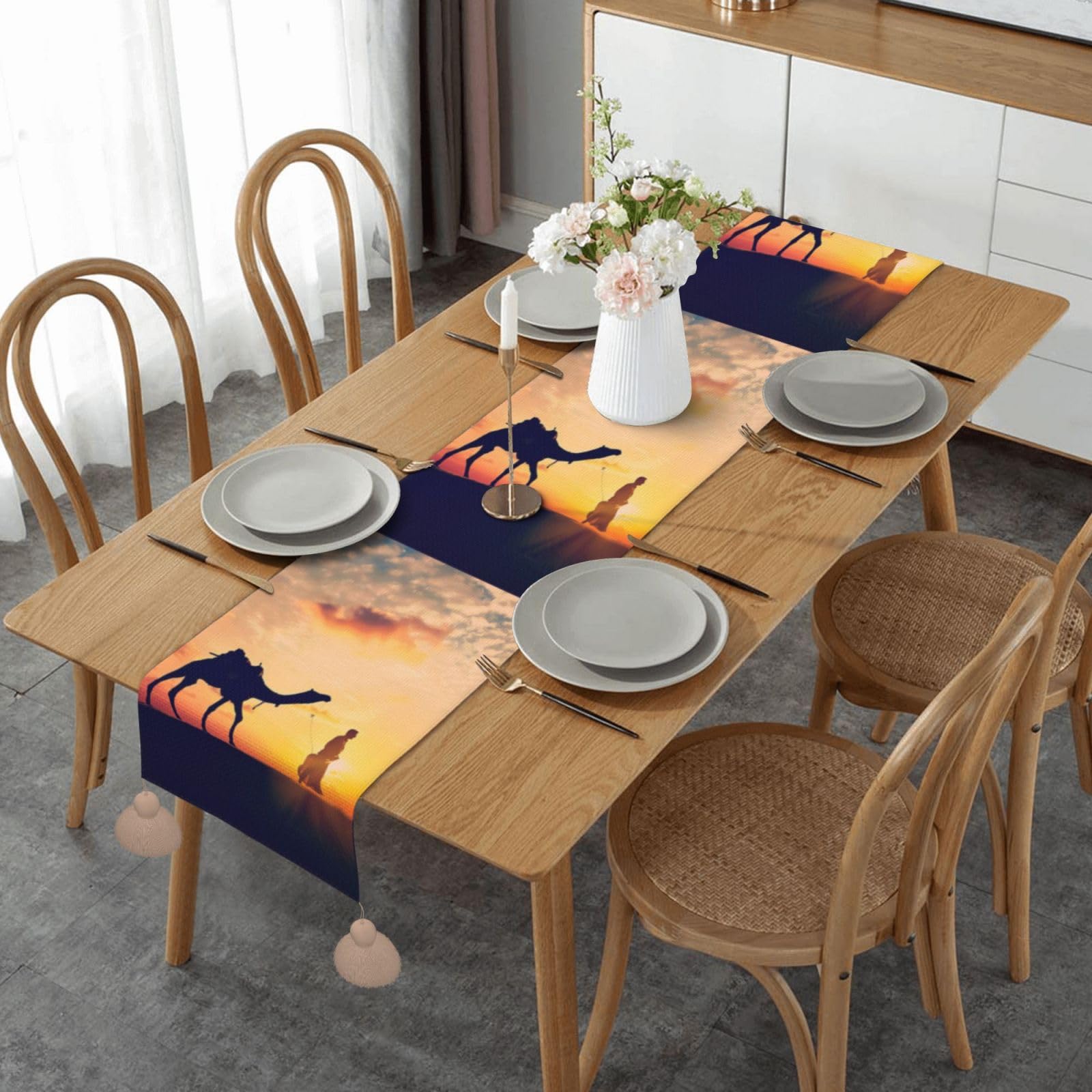 Chemin de table en lin Rajasthan - L'élégance noble pour vos tables de fête