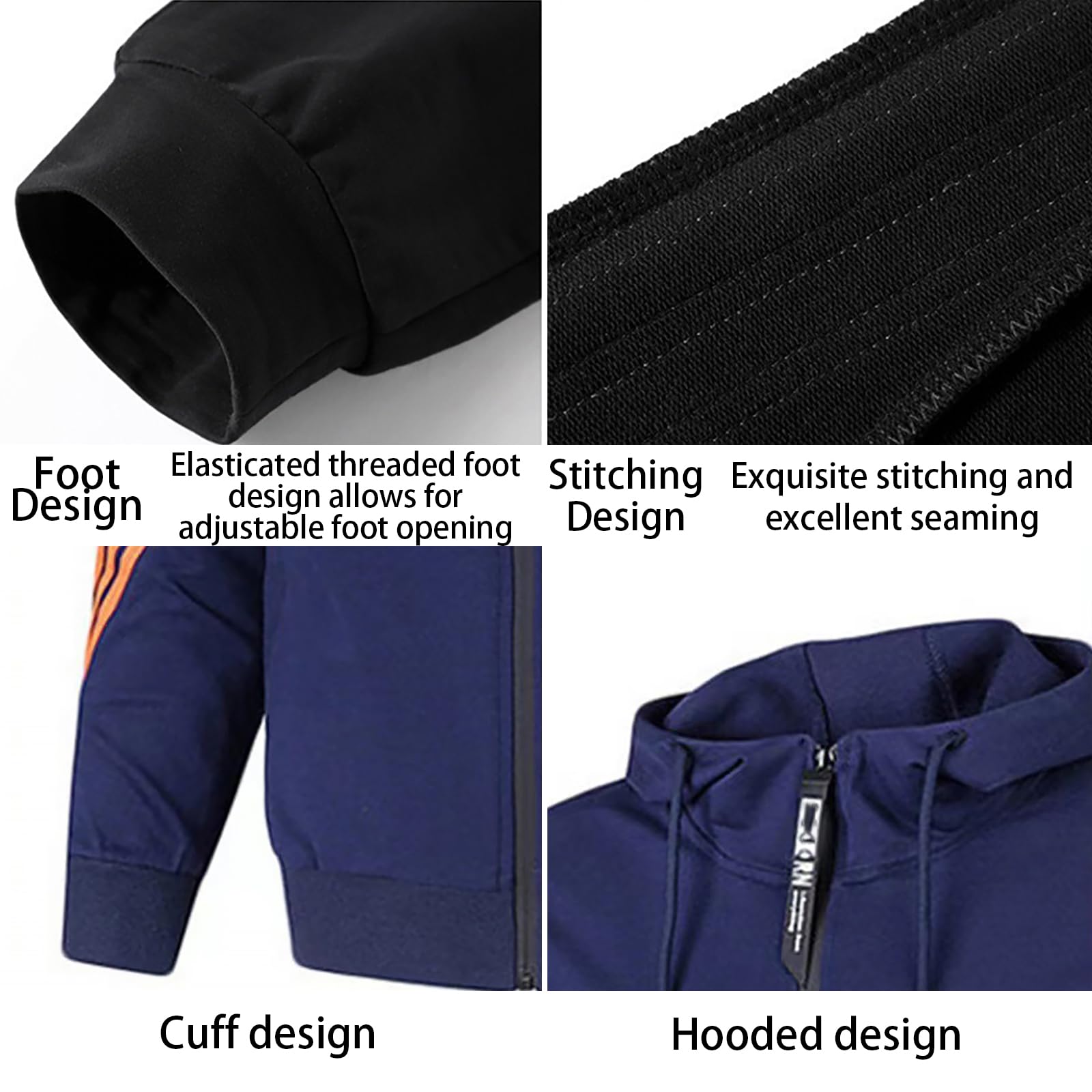 ARMAAN Jogginganzüge für Herren, Trainingsanzug mit Langarm Fleece Zipp Hoodie und Jogginghosen für NA-sa, Sport Sweat Suit, Bequeme Passform, Casual 2-Teiliges Set Sportbekleidung