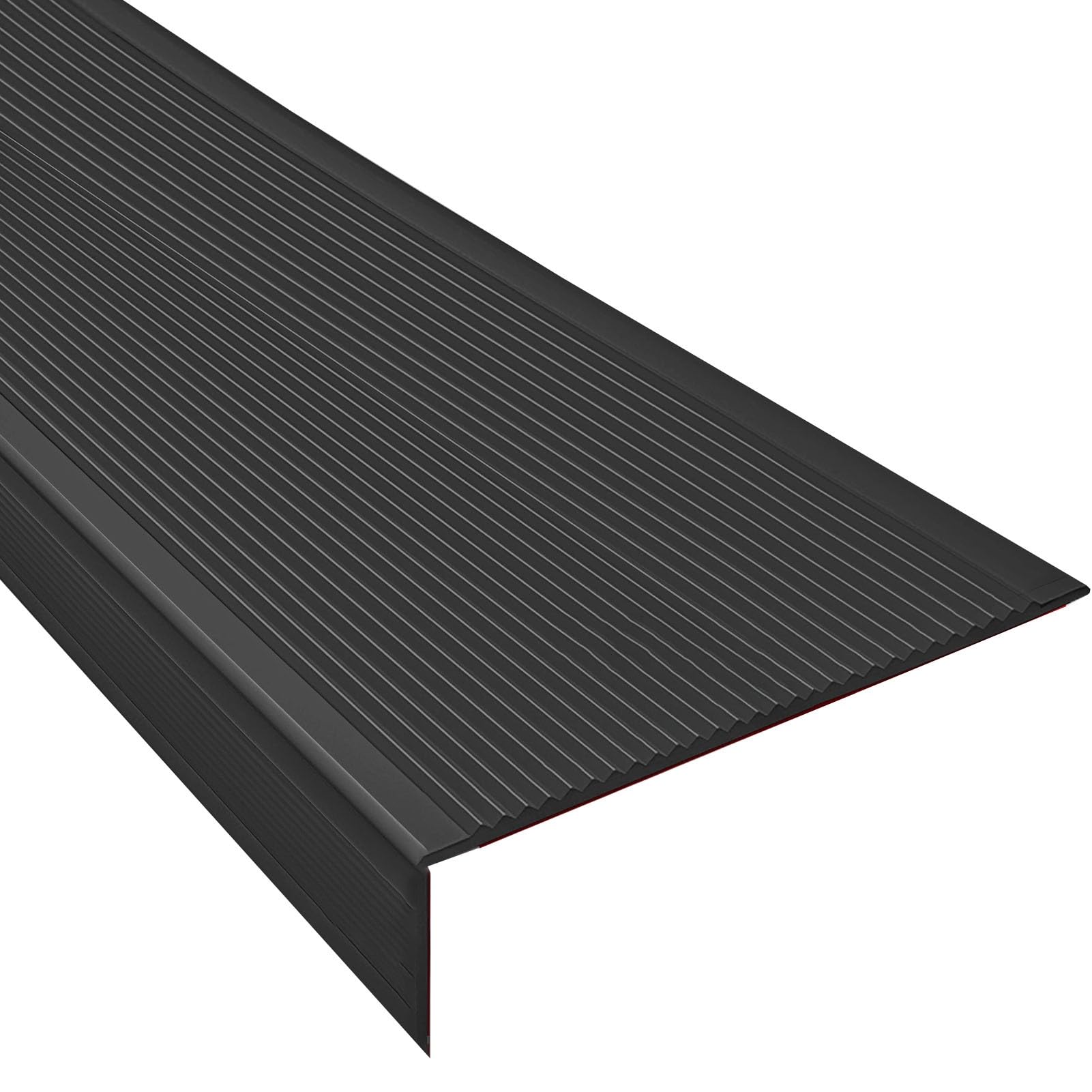 Tiras antideslizantes para peldaños de escalera, 10 cm de ancho, autoadhesivas, cortables, protección de bordes para interiores y exteriores, solución de seguridad negra para escaleras