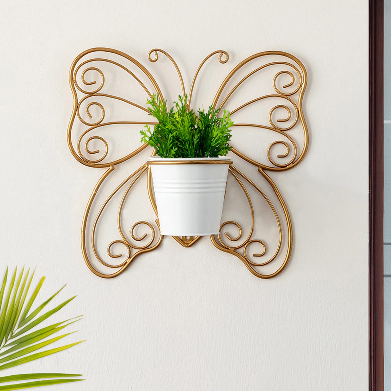 ExclusiveLane Titli Wall Planters for Living Room Balcony (Iron, Brass Finish, 12 Inch) | Wall Hanging Planter Pot Stand for Indoor Plants Wall Mounted Planters Wall Planter for Home Decoration (B0C4YQ5Z4G) Amazon Price History, Amazon Price Tracker
