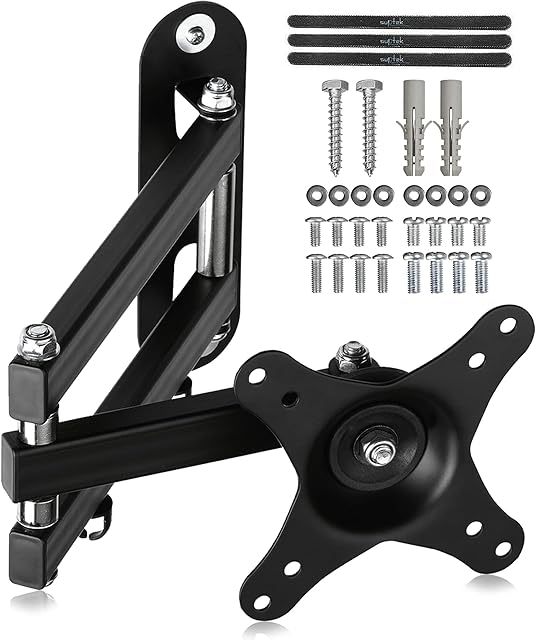 Suptek TV Wall Bracket Mount Swivel and Tilt for Most 15"-32" LED, LCD, OLED Flat Screen TVs and Monitors with VESA 75x75-100x100mm up to 13kg Full Motion Monitor Wall Bracket MA2720