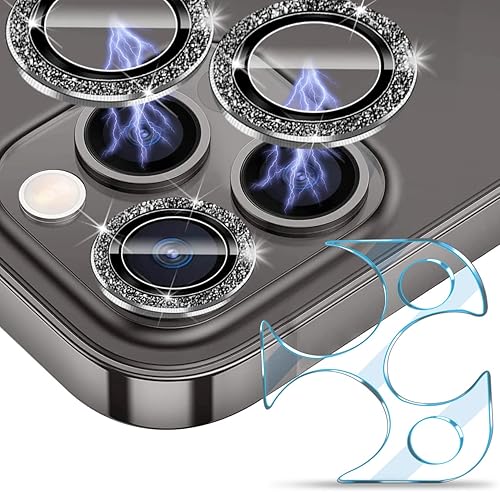 Miniatura 1 de Protector de lente de cámara brillante compatible con iPhone 13 Pro/13 Pro Max, vidrio templado ultra delgado/transparente [antiarañazos] [a prueba