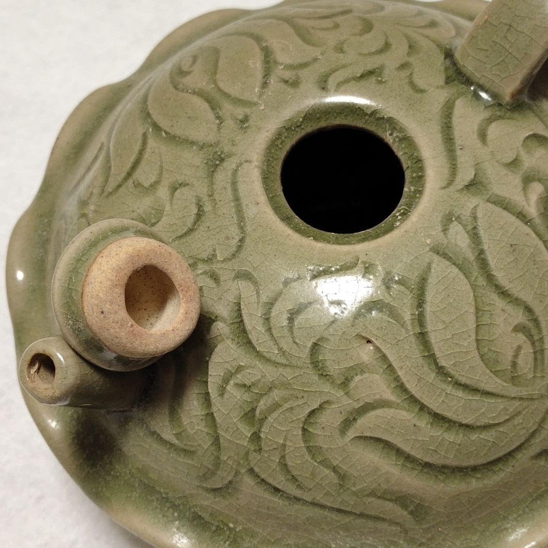 耀州窯刻花魚斗笠碗 唐物 骨董 古磁 耀州窯 手作