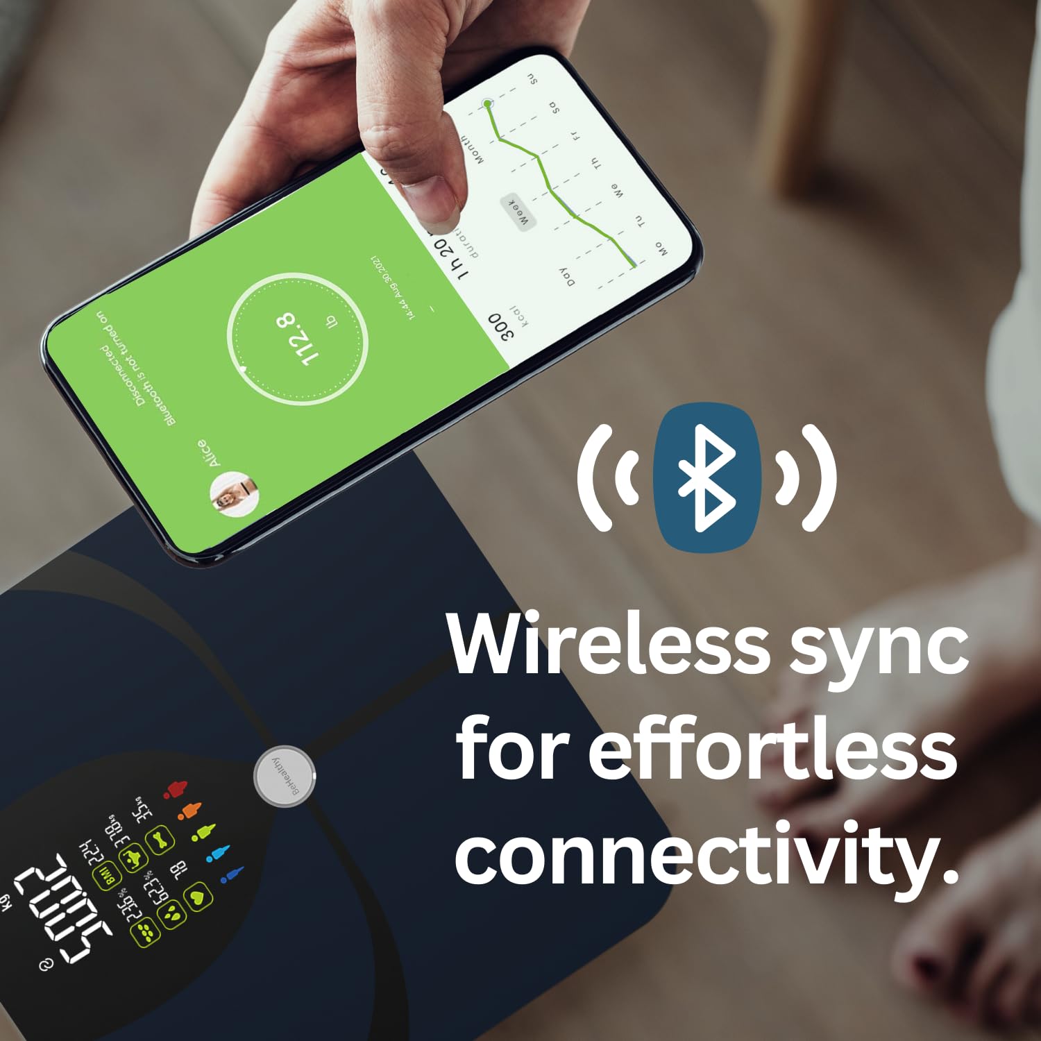 Body Fat Smart Bluetooth Scale, 16 Body Composition Analyzer, Smart Scale with BMI, Fat Percentage, Muscle Mass, Large LCD,Syncs with iOS/Android Fitness Apps, 400 lbs Capacity - Dark Blue 6 Body Fat Smart Bluetooth Scale, 16 Body Composition Analyzer, Smart Scale with BMI, Fat Percentage, Muscle Mass, Large LCD,Syncs with iOS/Android Fitness Apps, 400 lbs Capacity - Dark Blue