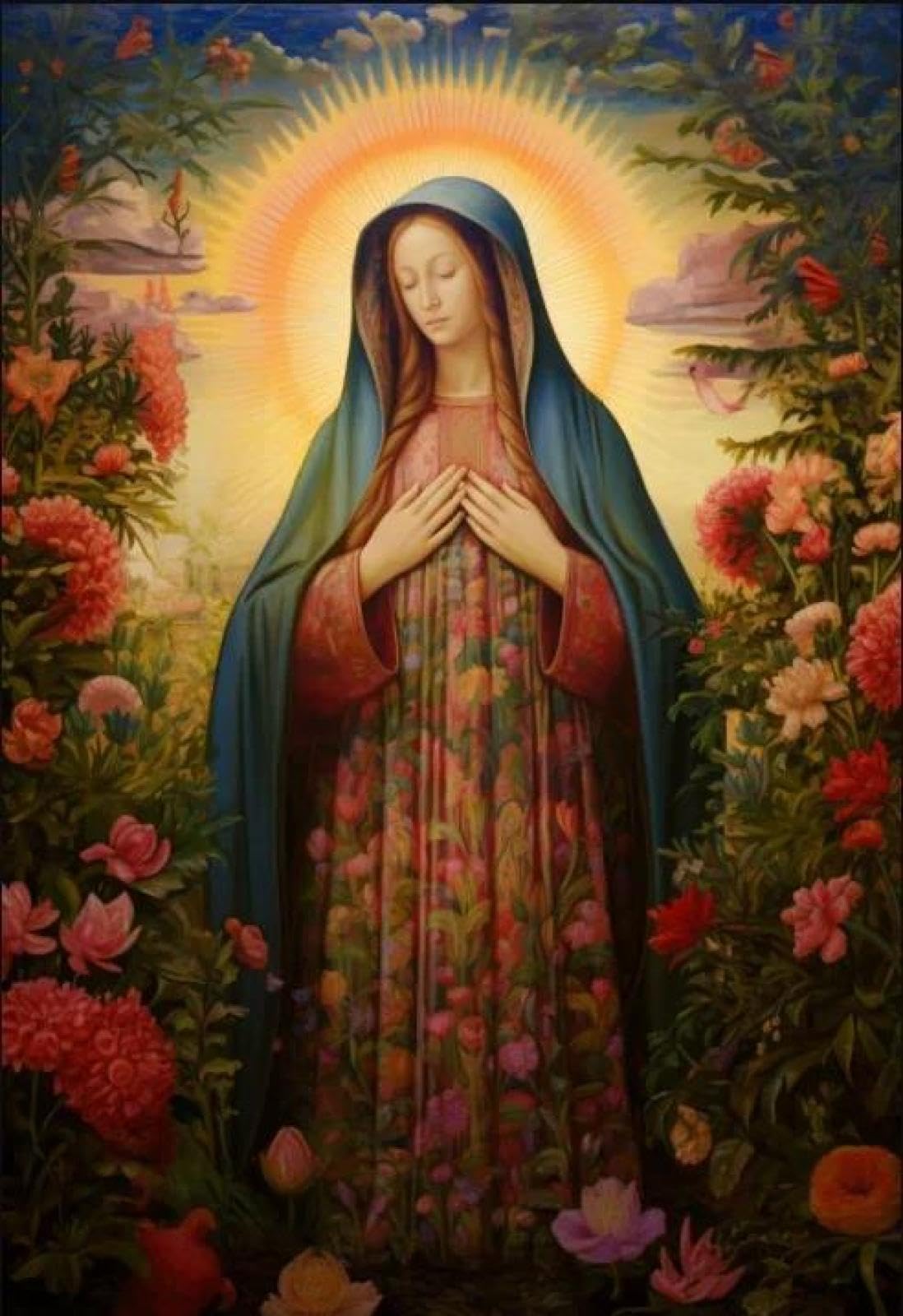 Muholin Christian Sacred Heart Jesus Art Posters Prints Catholic Pure Virgin Mary Canvas Painting Religious Believers Bedroom Home Decor 21x30cm No Frame