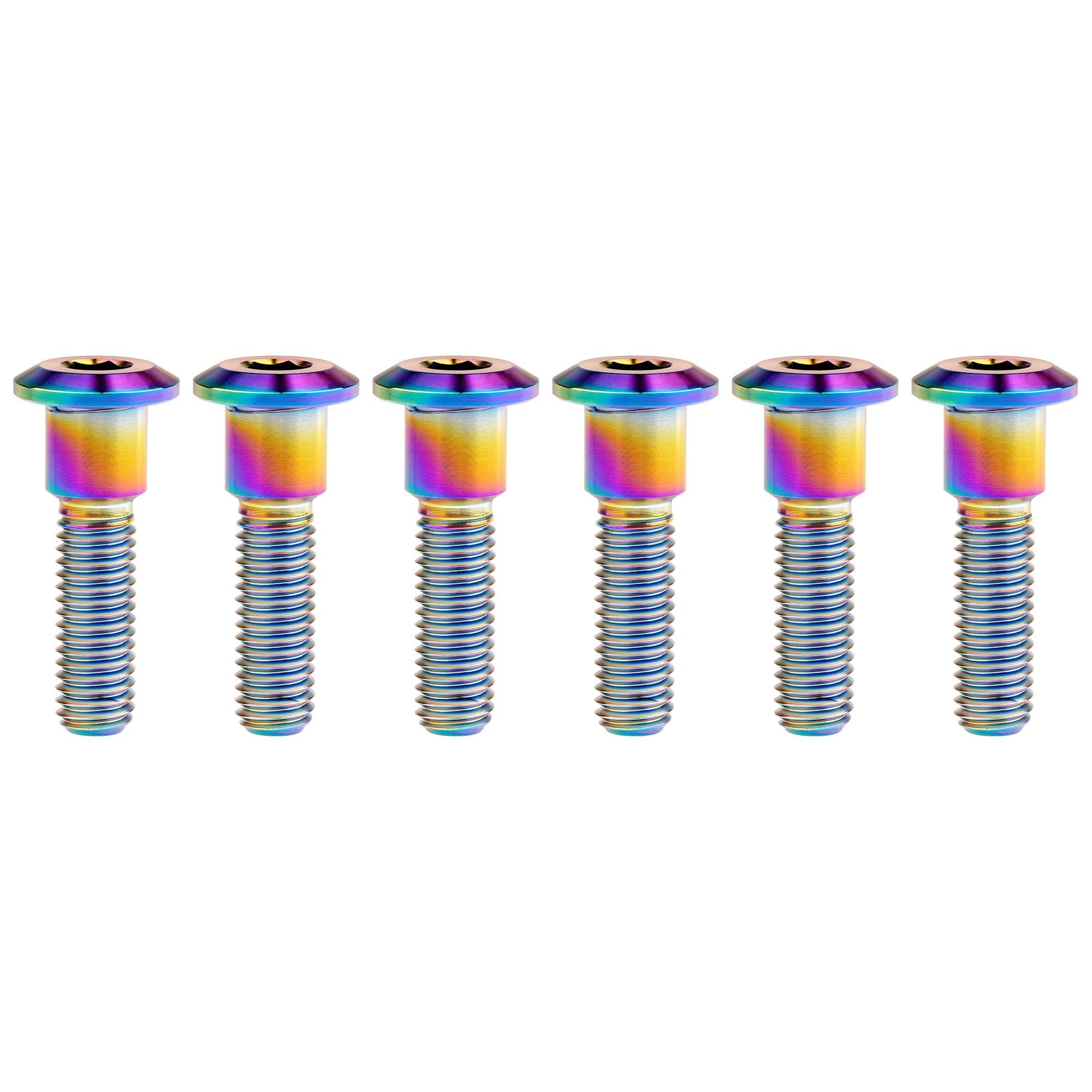 Titanium Bolt M8 Hexagon Socket Screw Rainbow, M8x35mm Pack of 6