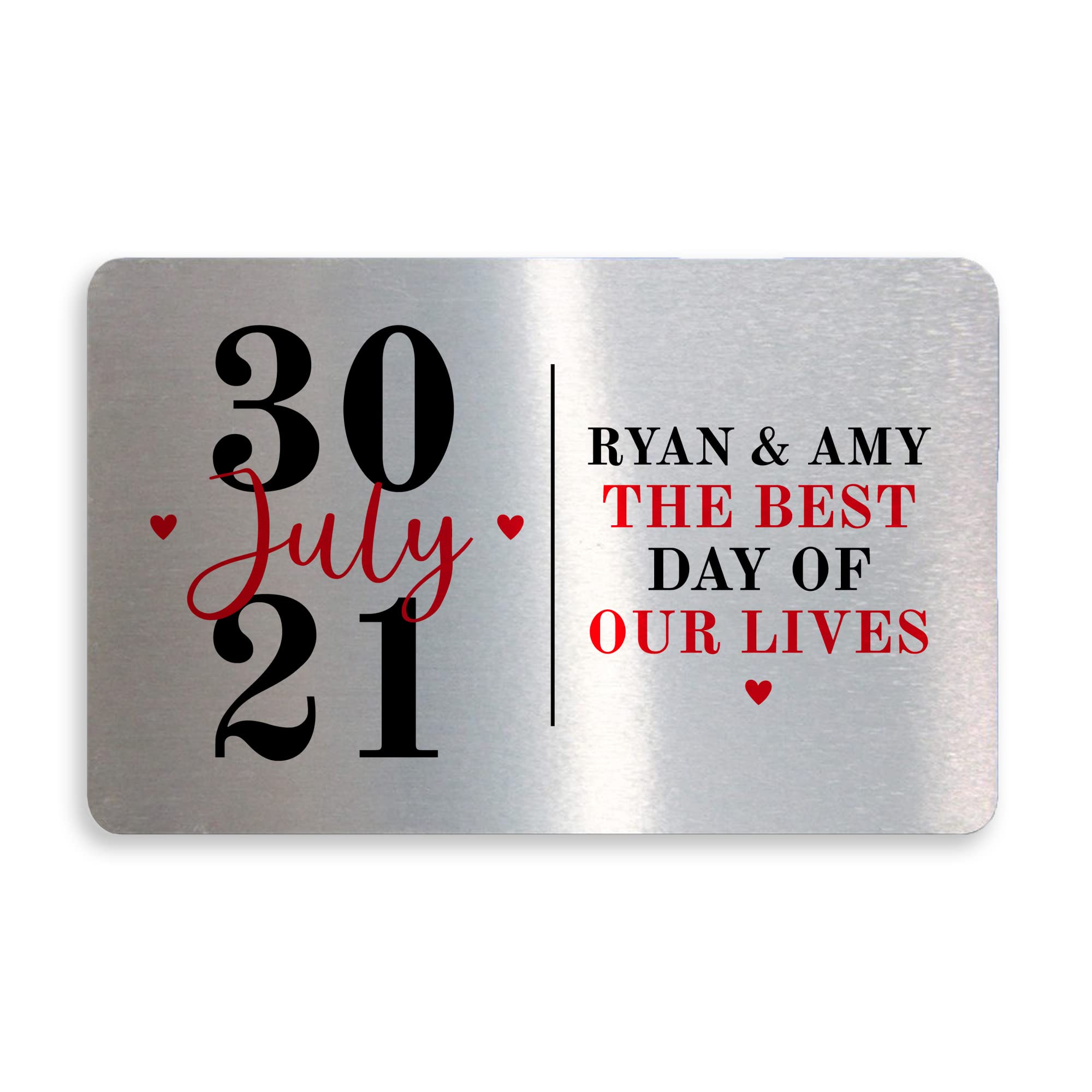 Personalised Wedding Anniversary For Husband Wife Metal Card Couple Gift Valentines Gift