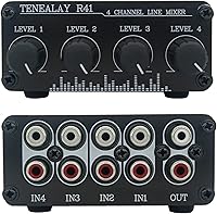 Vista 1 de Mezclador de audio RCA de 4 canales de control de niveles de línea estéreo mini mezclador pasivo R41