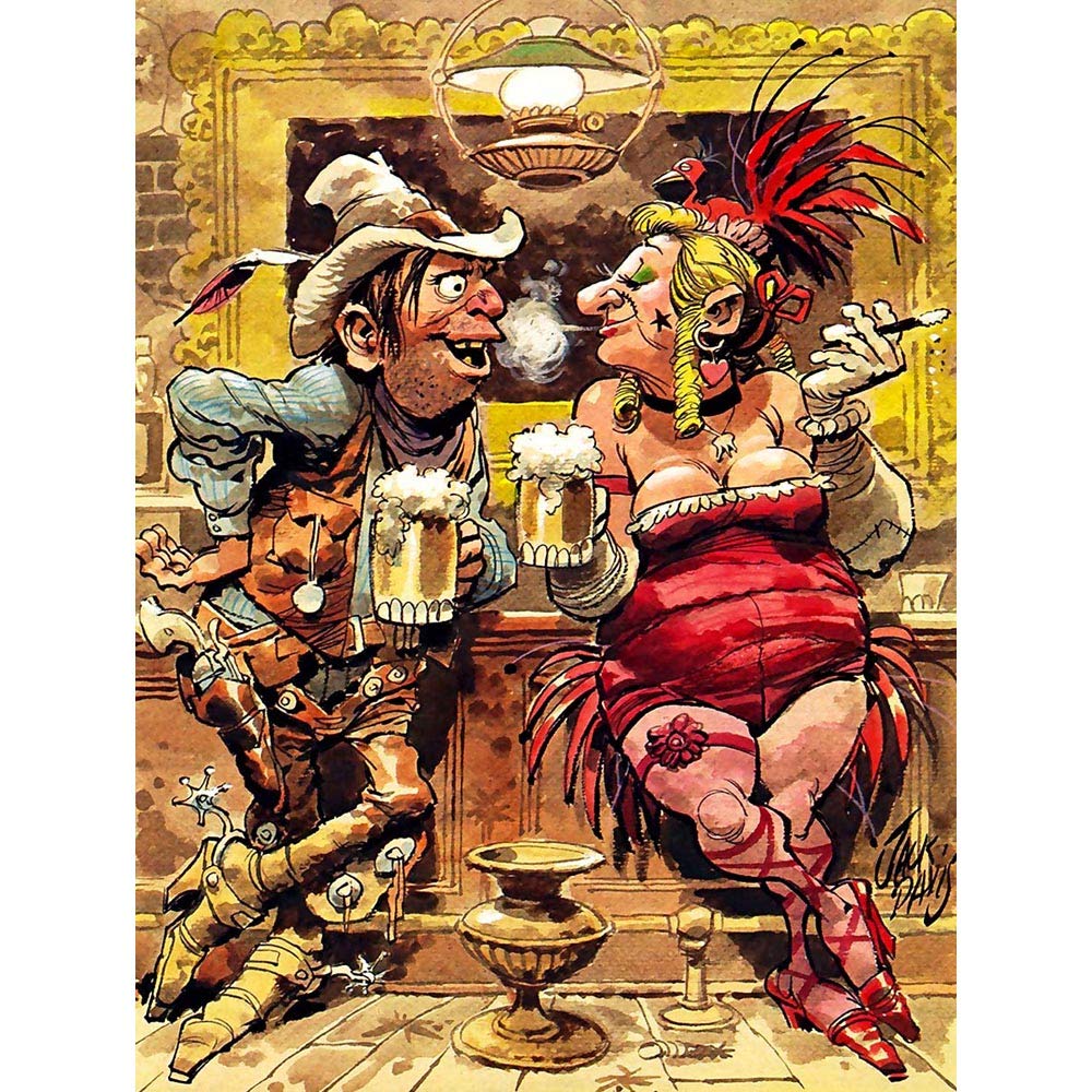 Wee Blue Coo Howdy Miss Saloon Cowboy Western Beer Art Print Poster Wall Decor 12X16 Inch
