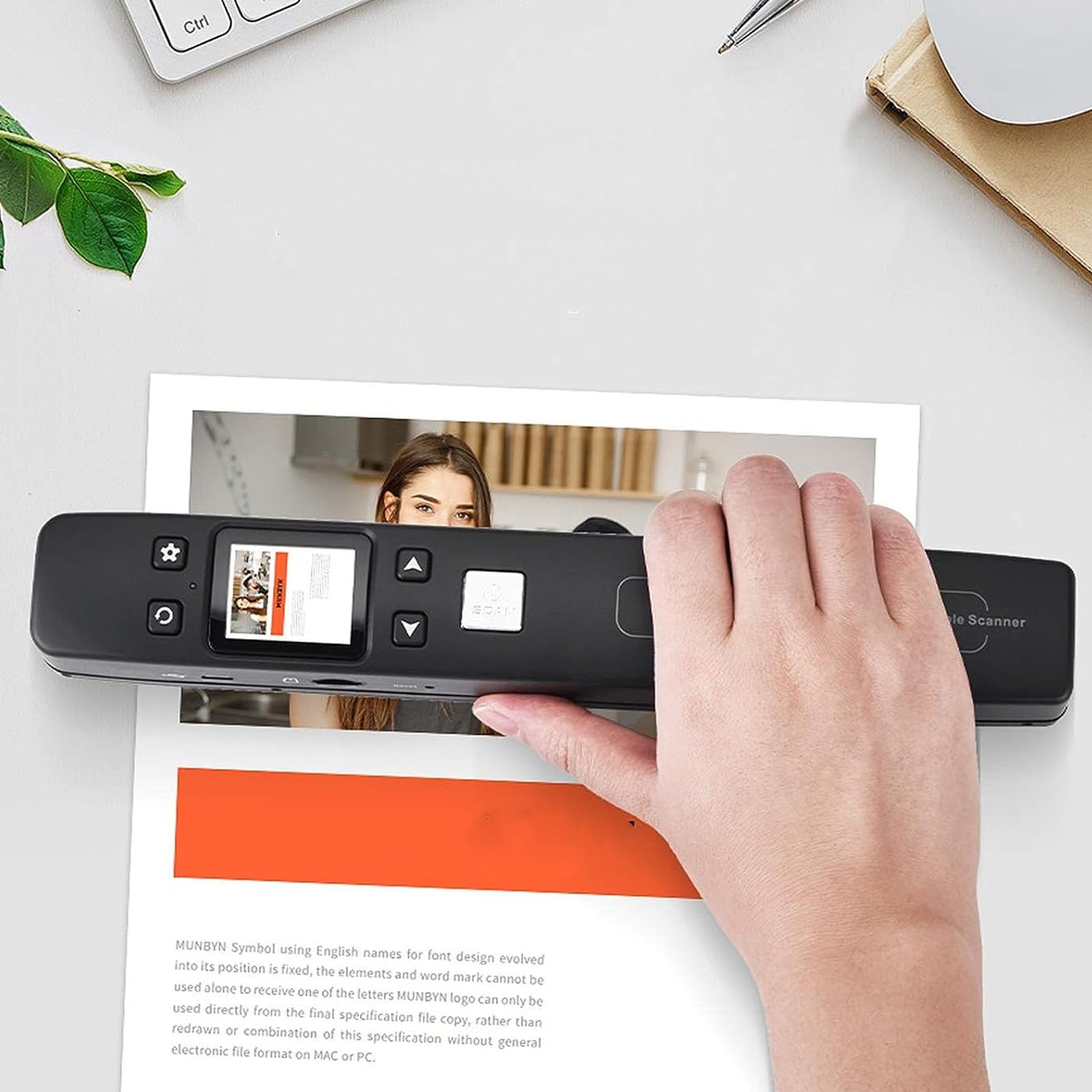 Scanner Fotografico, Scansione HD Scanner per Documenti Mobile Compatto Custodia in ABS con Doppio Rullo per la Scuola