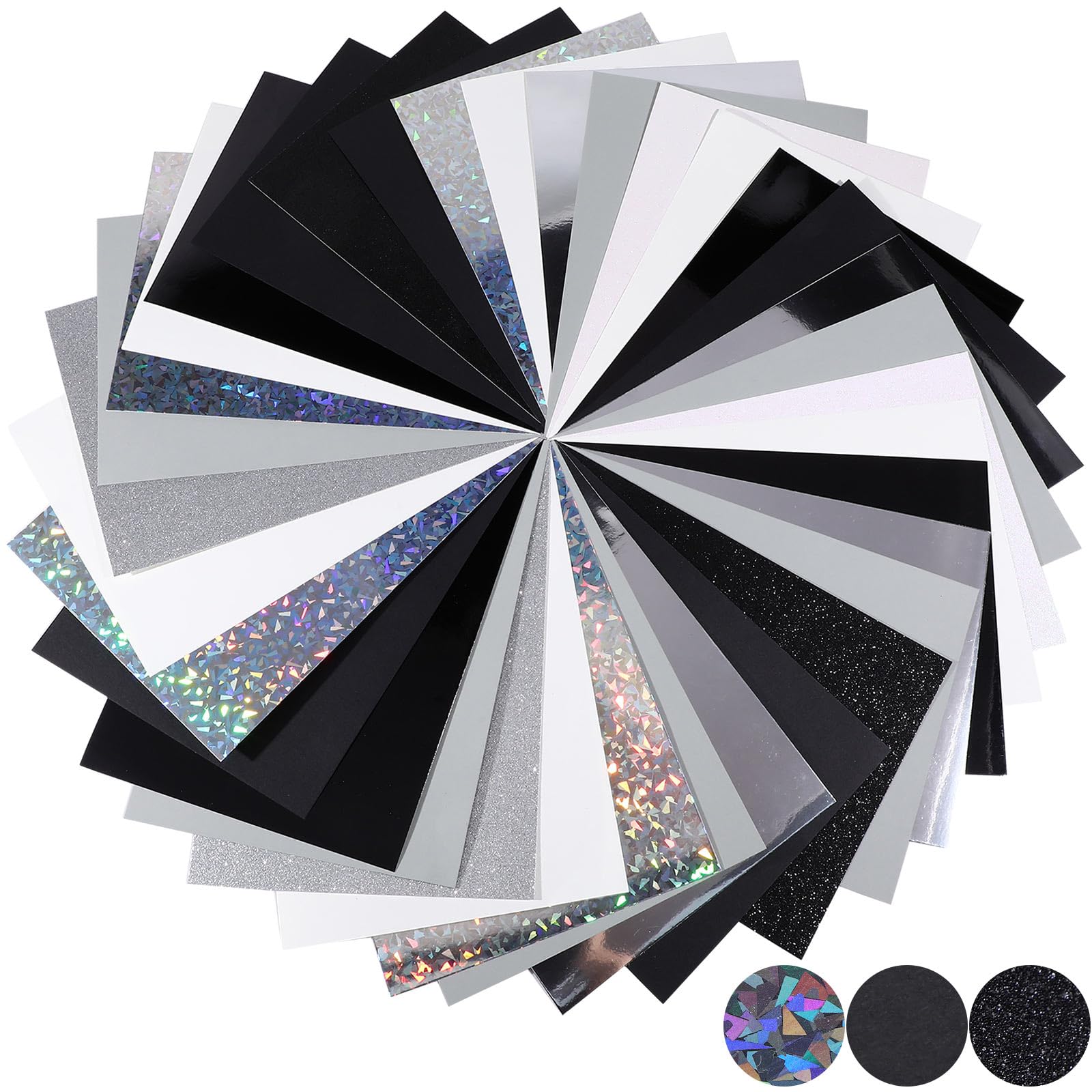 Gersoniel 36 Sheet Metallic Glitter Cardstock Paper Construction Paper Cardstock 250gsm/92lb Mirror Glitter Matte Combination for Grad Cap Scrapbook