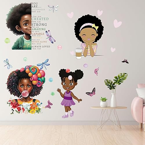 Adhesivo decorativo para pared de niñas africanas y mujeres, decoración mural artística de bricolaje, decoración de pared para adolescentes, disponible en Yaxa Peru