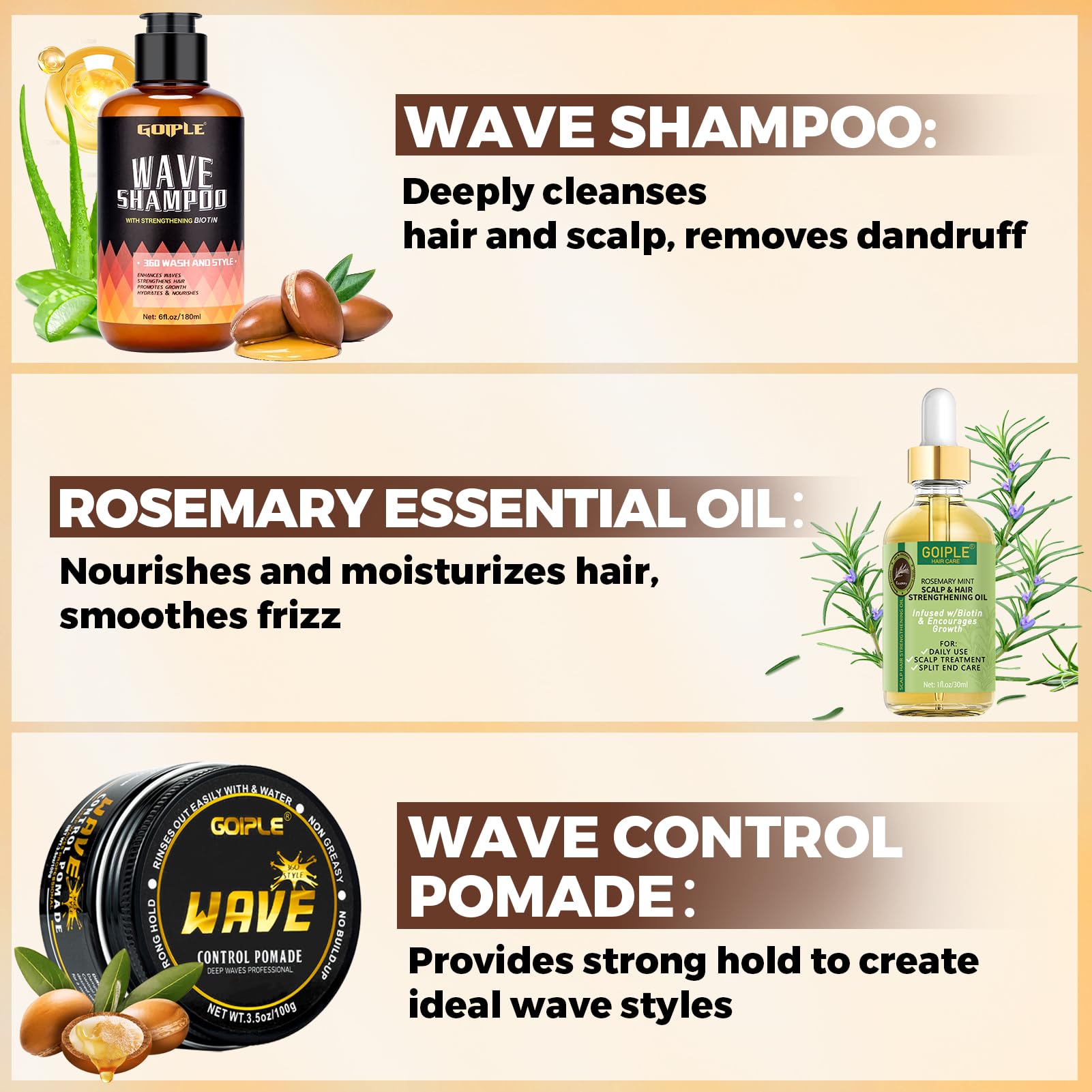 Wave Kit for 360 Waves with Brushes, Durag, Pomade and Accessories