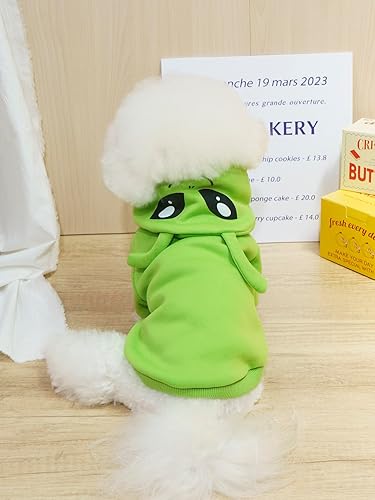 Miniatura 6 de QWINEE Sudadera con capucha para perro de alienígena, abrigo cálido para cachorros, sudadera para Navidad, Halloween, disfraz de perro, ropa de